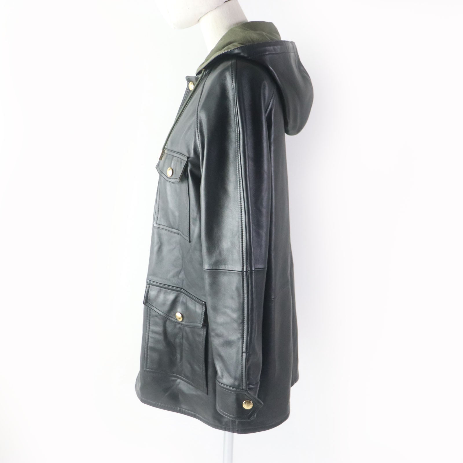 Celine Lambskin Cotton Oversized Parka Black