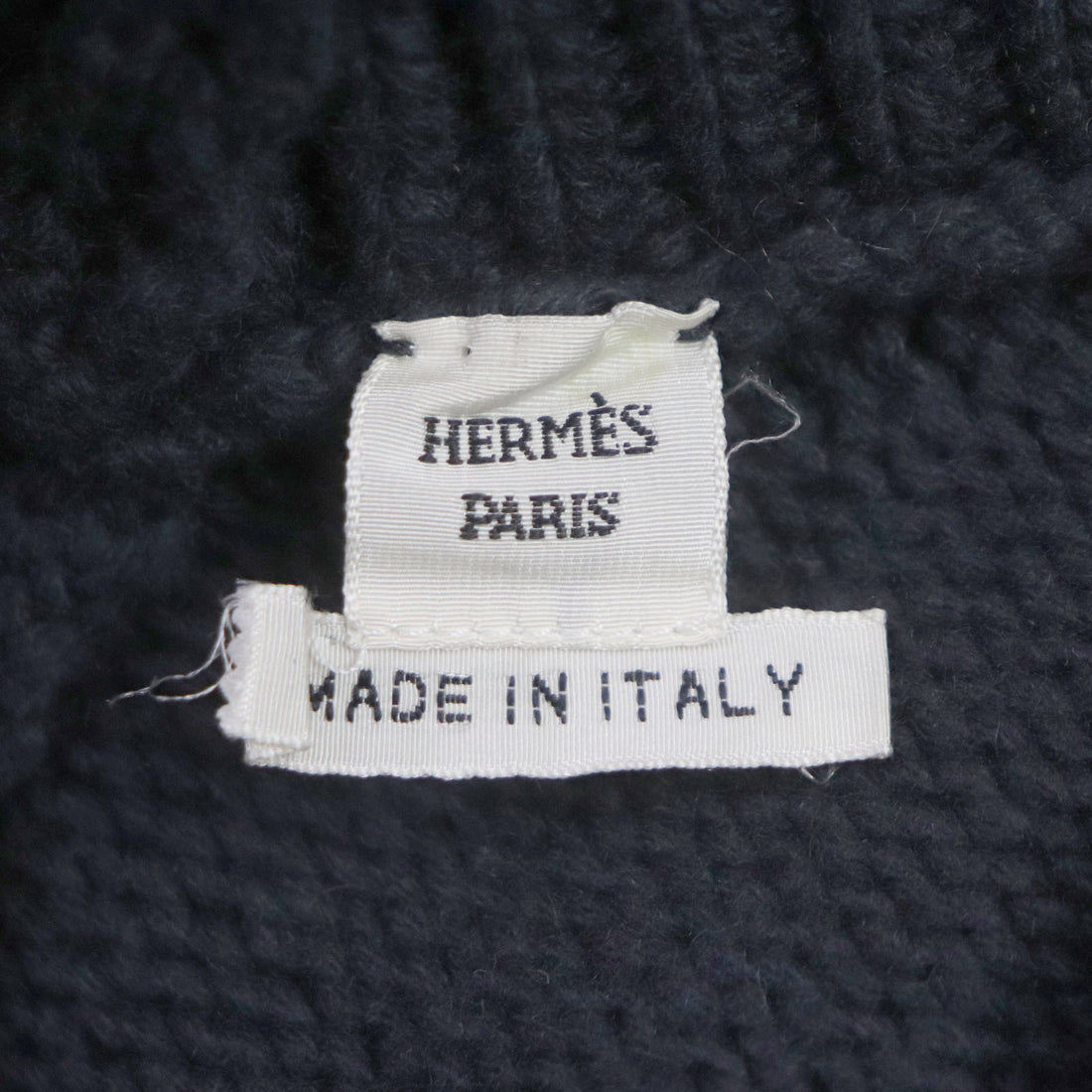 HERMES Cashmere V-Back Knit Dress Gray 38