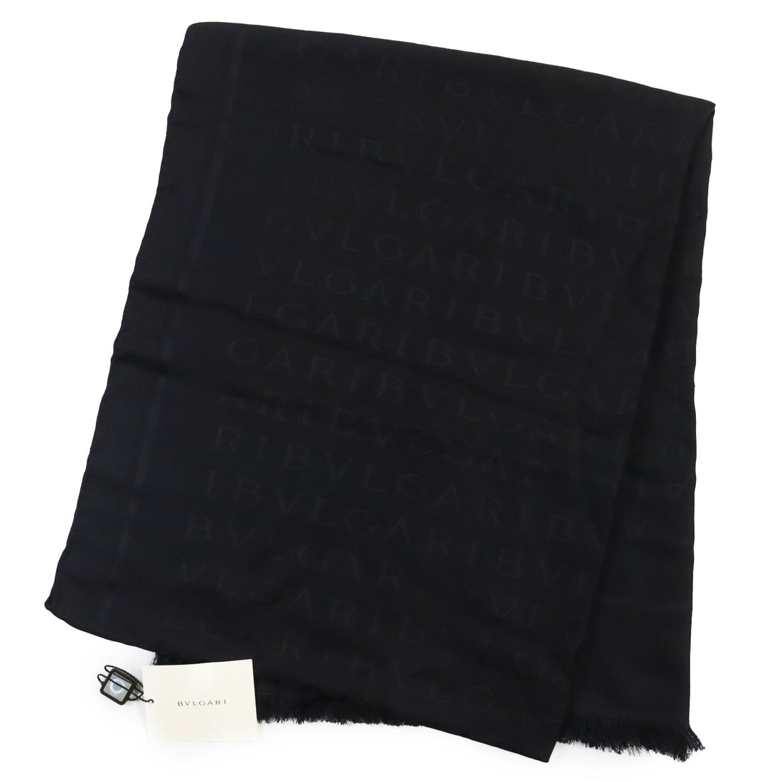 BVLGARI Silk Wool Large Scarf Black