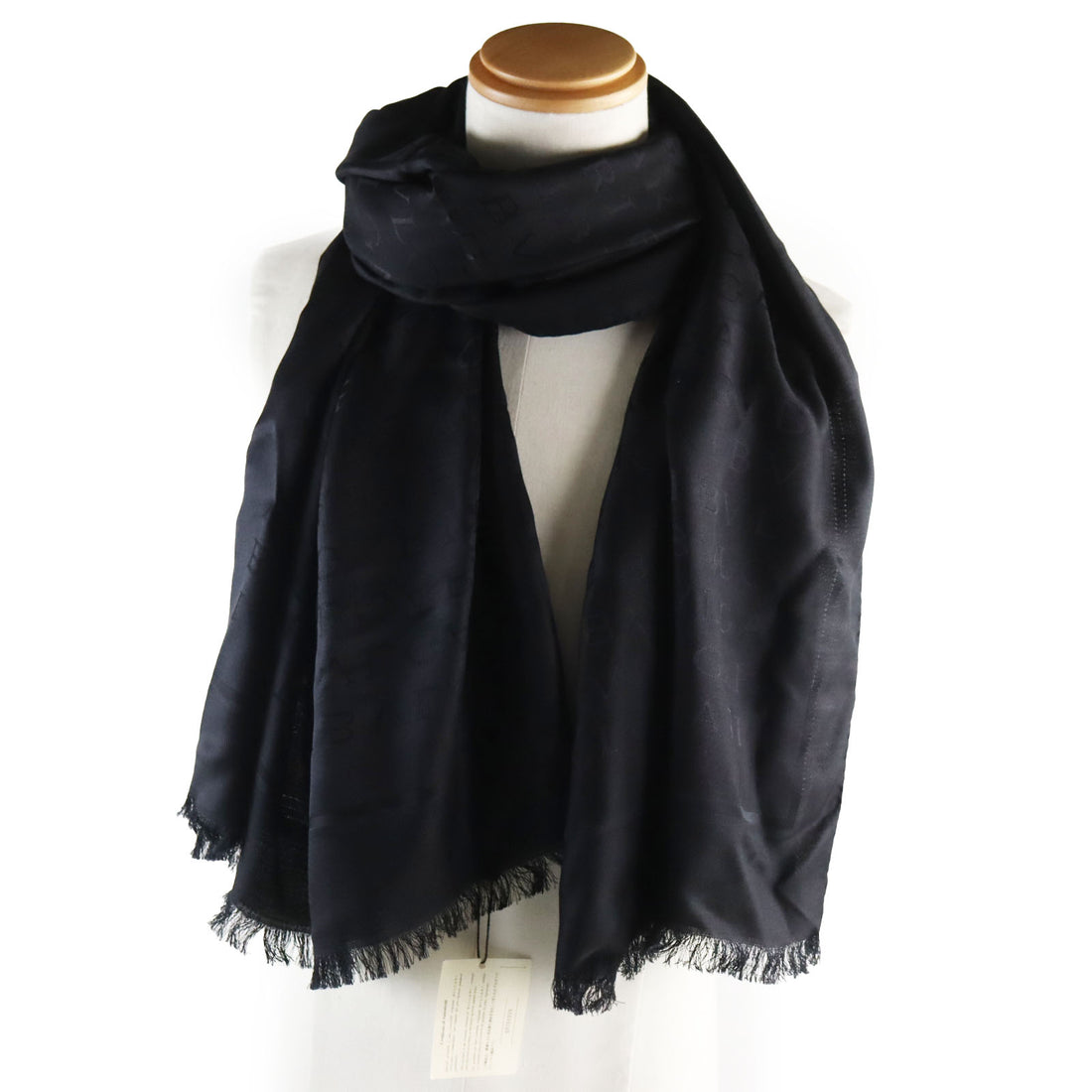 BVLGARI Silk Wool Large Scarf Black