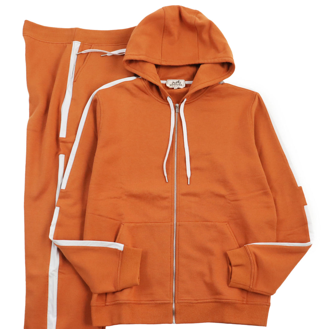 HERMES Run H Logo Zip Hoodie Sweatpants Set