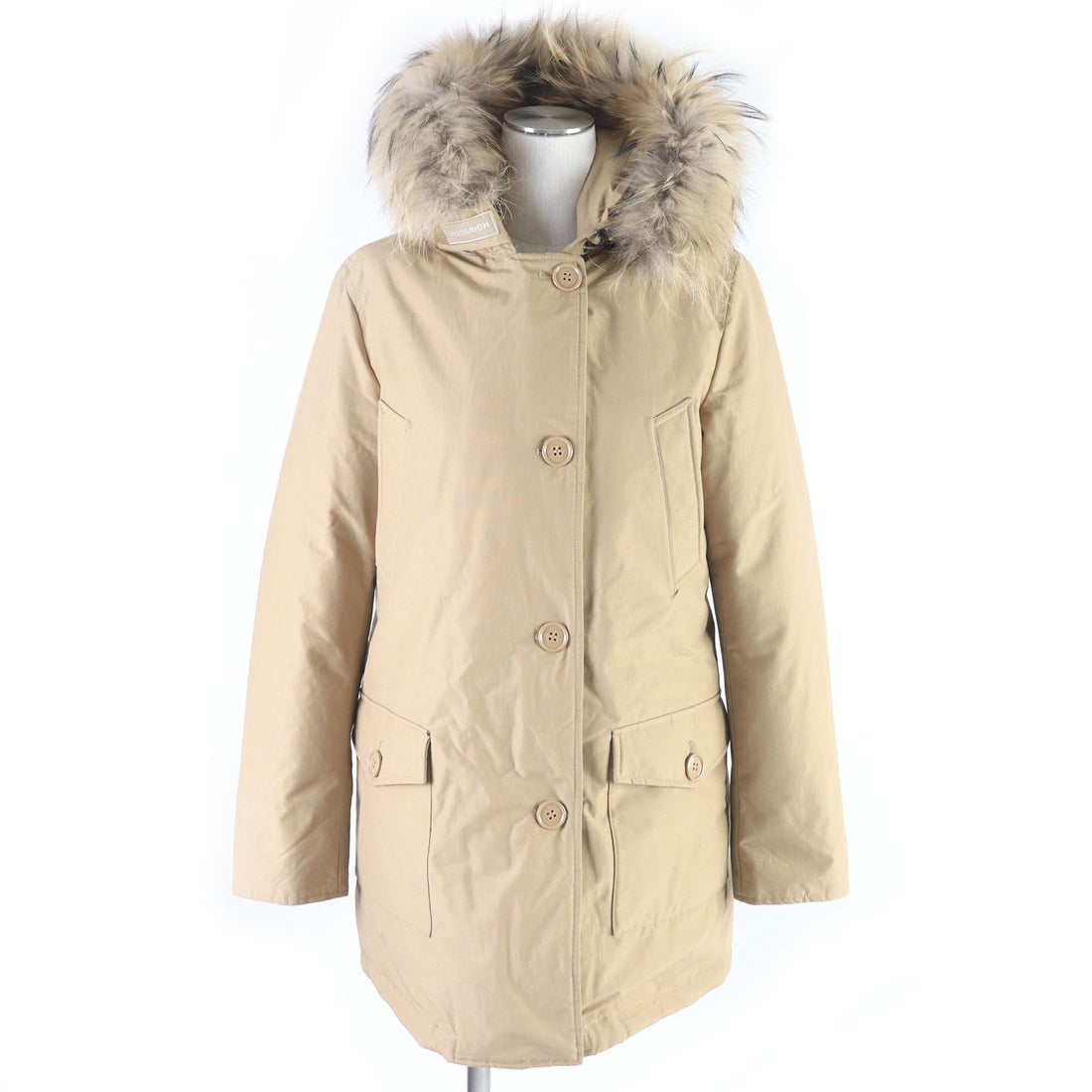 WOOLRICH ARCTIC PARKA Down Coat Women Beige S