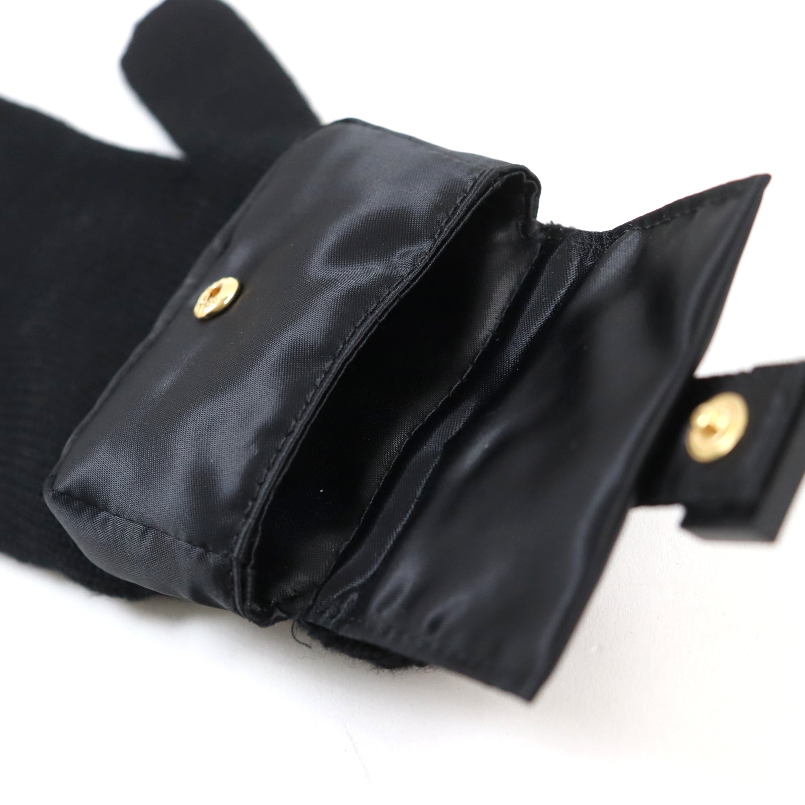 Fendi Wool Nylon Bucket Gloves Black M