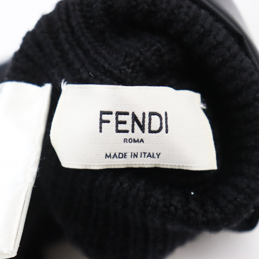 Fendi Wool Nylon Bucket Gloves Black M