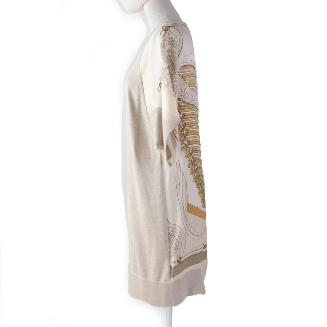 Hermes Silk Long Cardigan Dress Beige