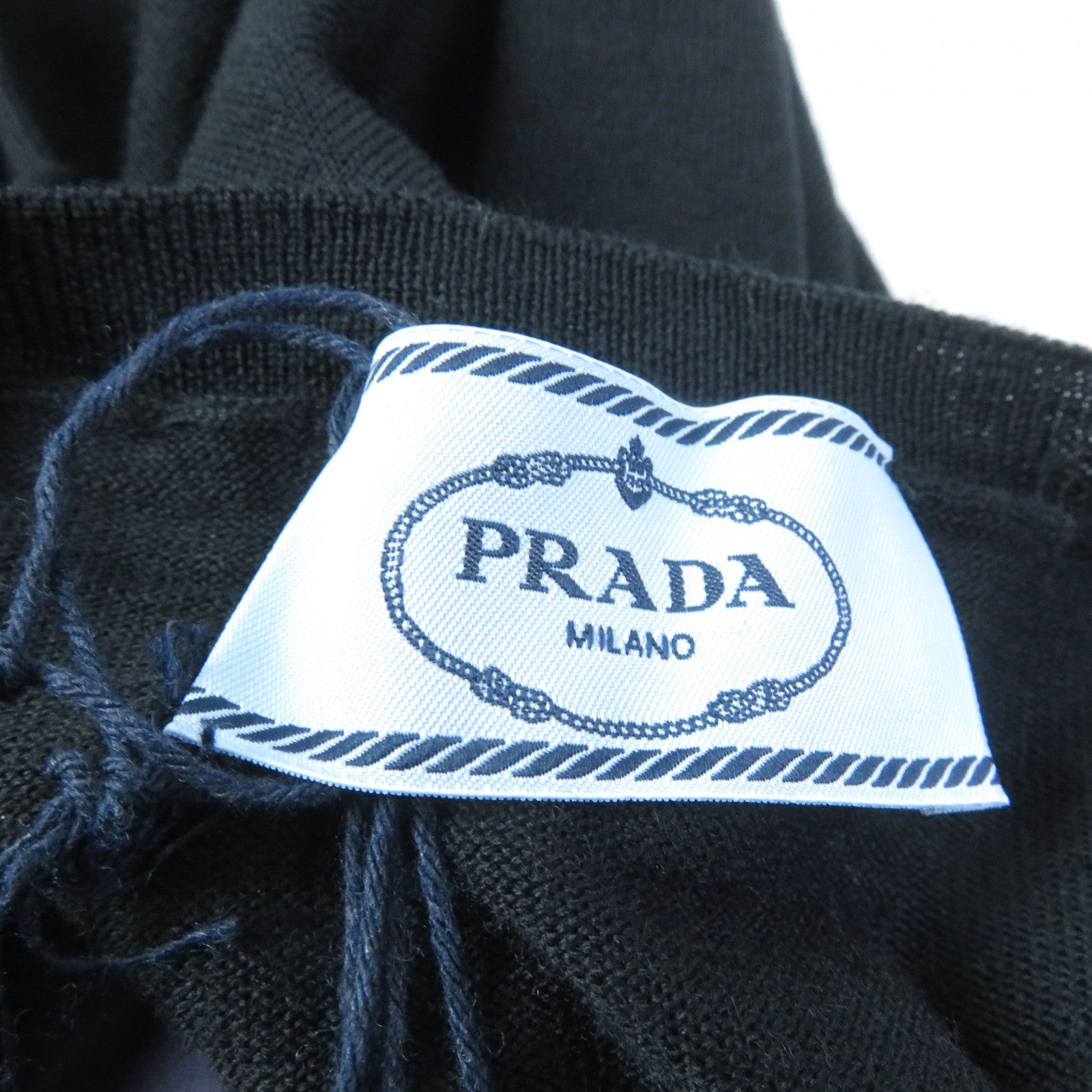 Prada Cotton Crew Neck Sweater Black Women