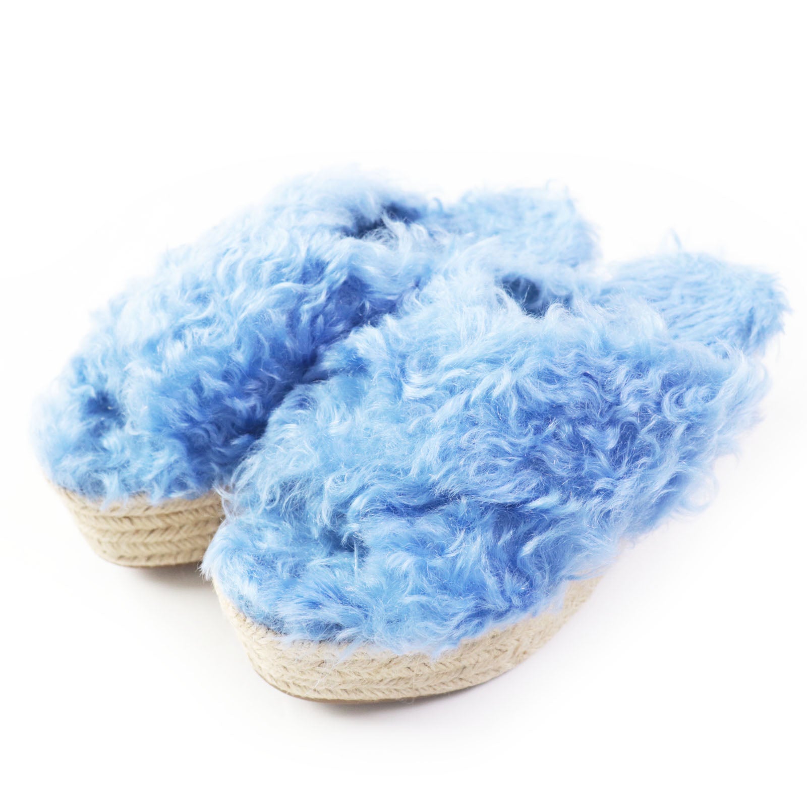 MIUMIU Espadrilles Eco Fur Cross Sandals Women