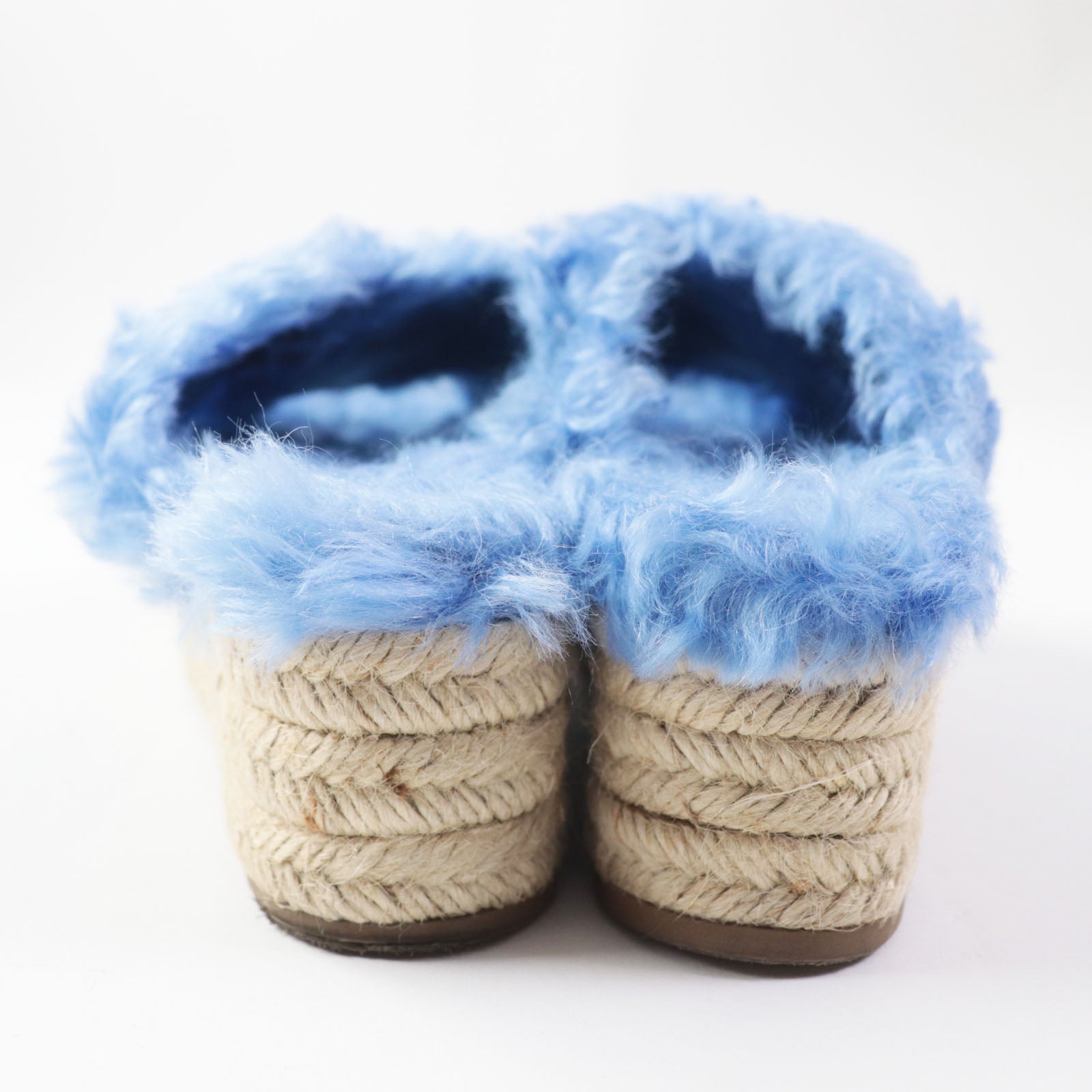 MIUMIU Espadrilles Eco Fur Cross Sandals Women