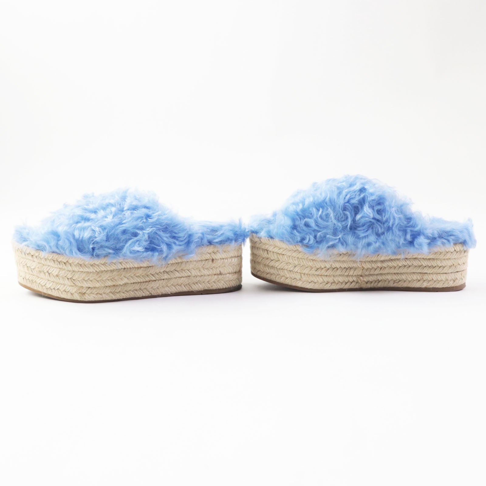 MIUMIU Espadrilles Eco Fur Cross Sandals Women