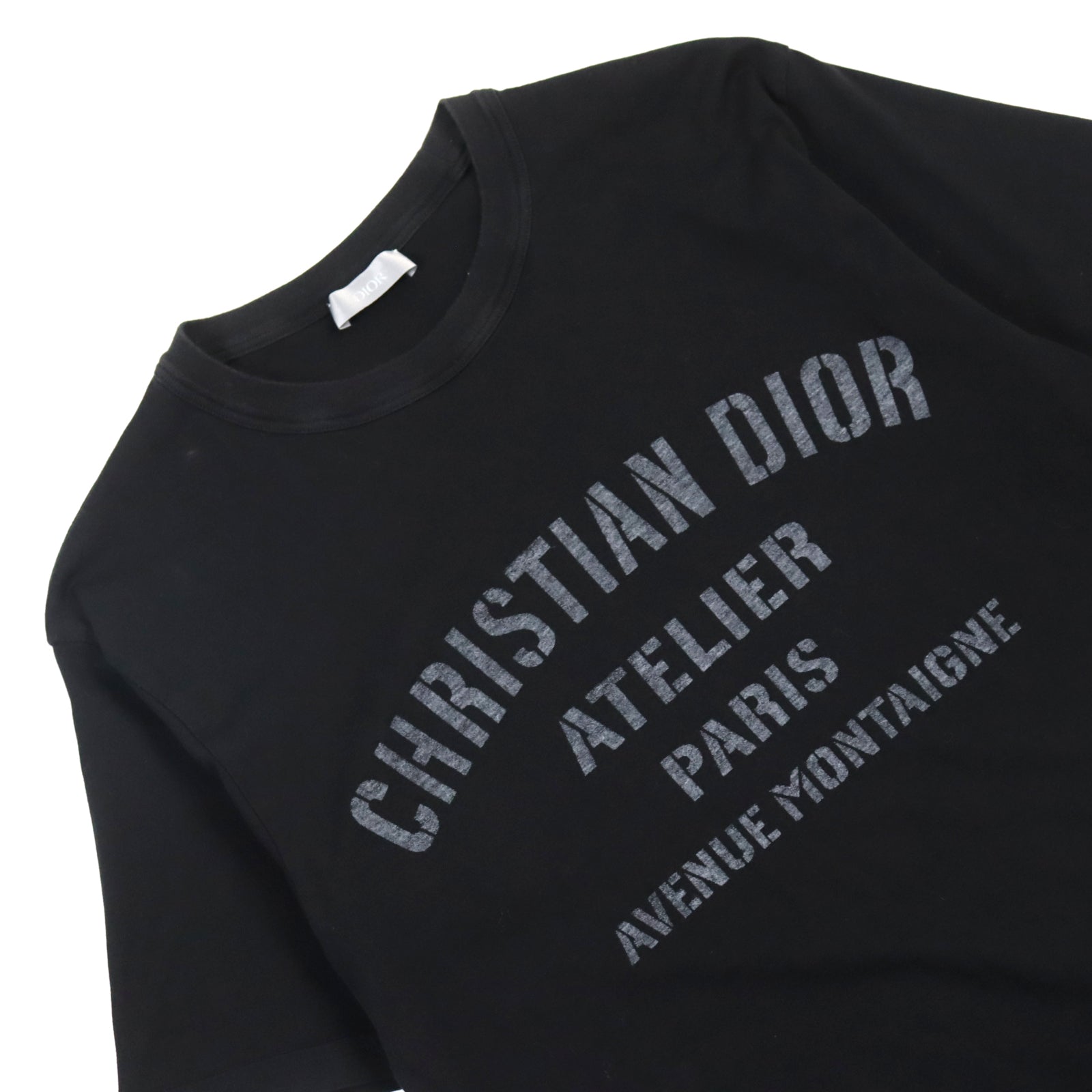 Dior Atelier Logo Print Cotton T-Shirt Black XS