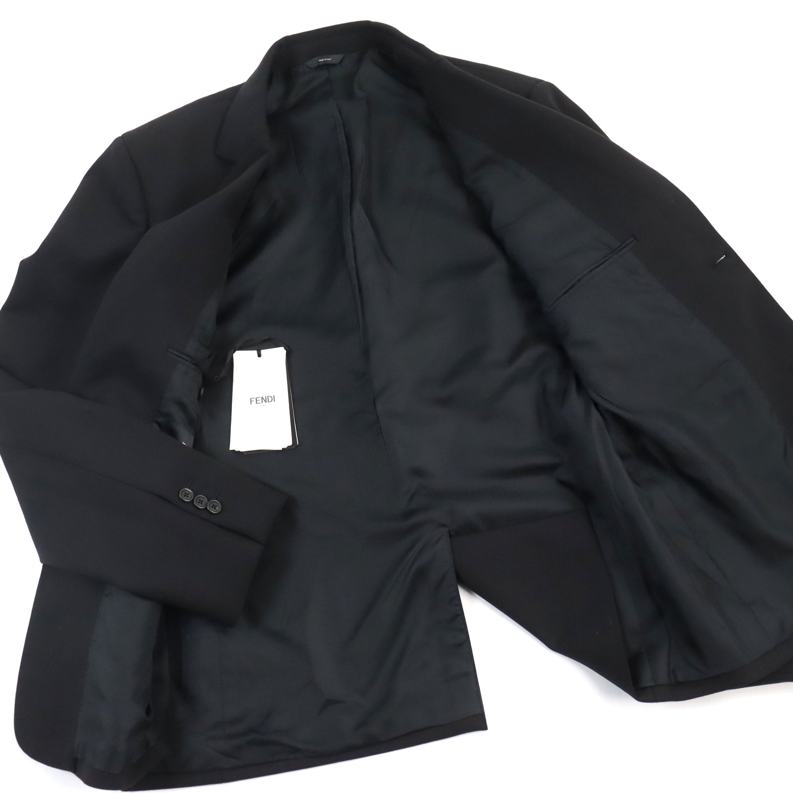 Fendi Wool Polyurethane Tailored Jacket Black