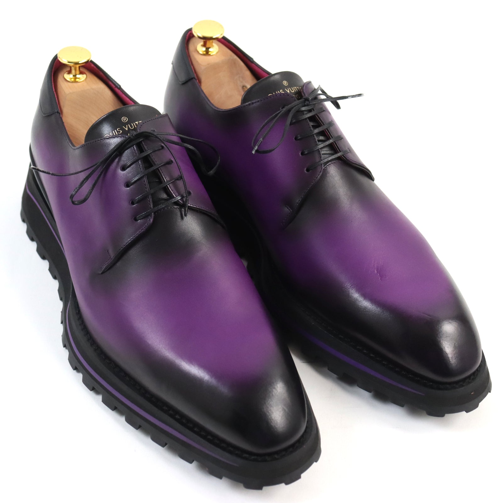 Louis Vuitton Leather Derby Shoes Purple 9