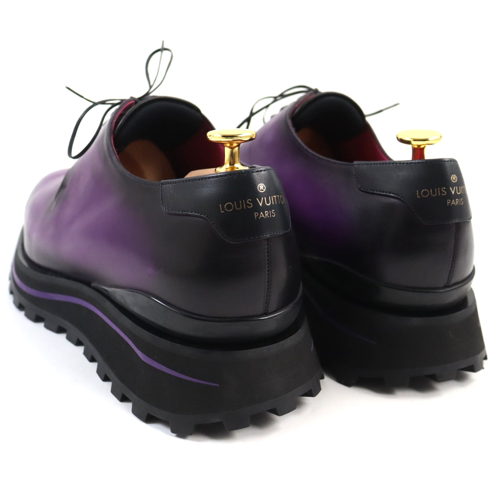 Louis Vuitton Leather Derby Shoes Purple 9