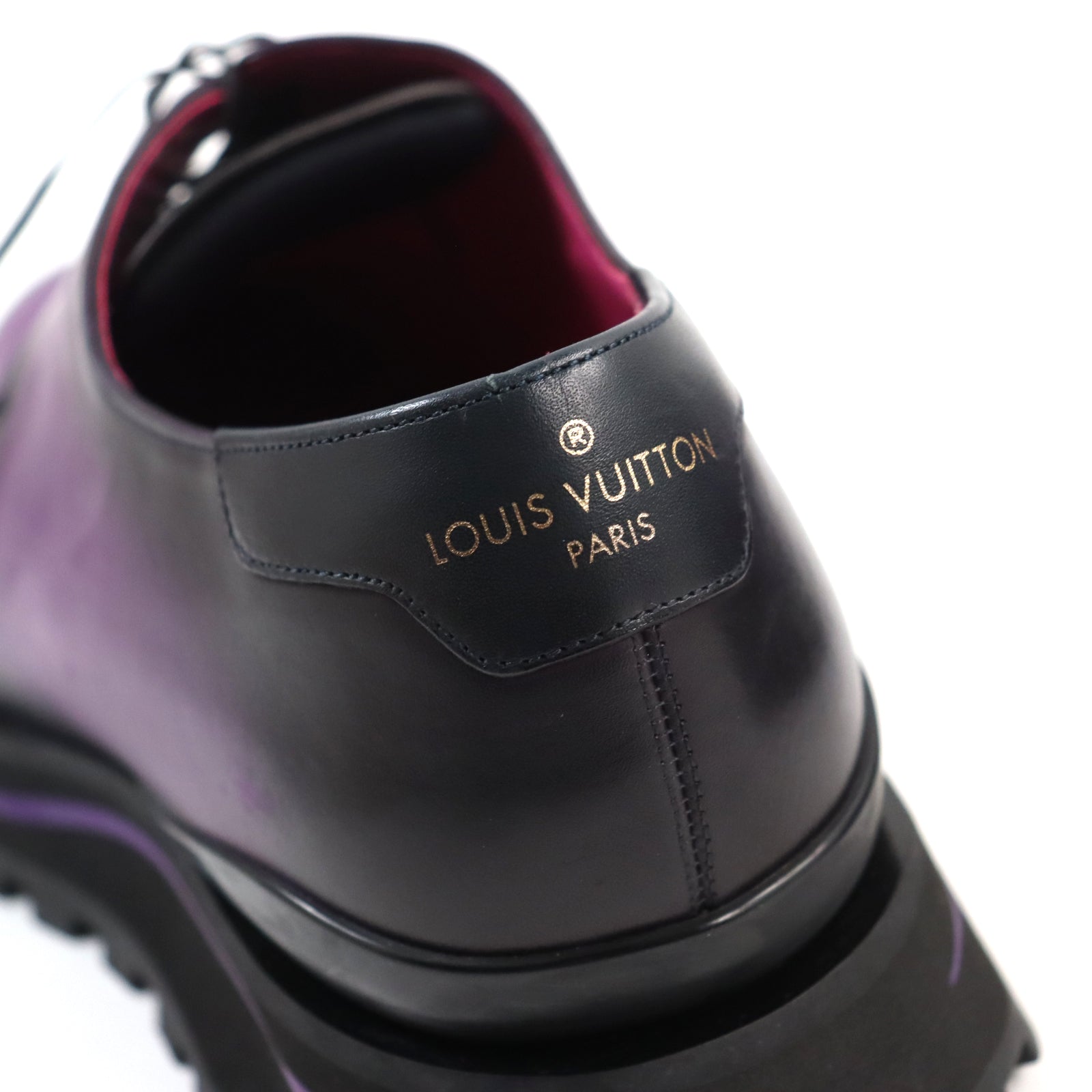 Louis Vuitton Leather Derby Shoes Purple 9