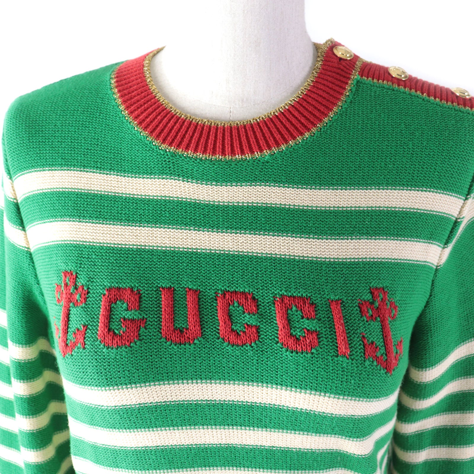 Gucci Cotton Logo Marine Sweater XS