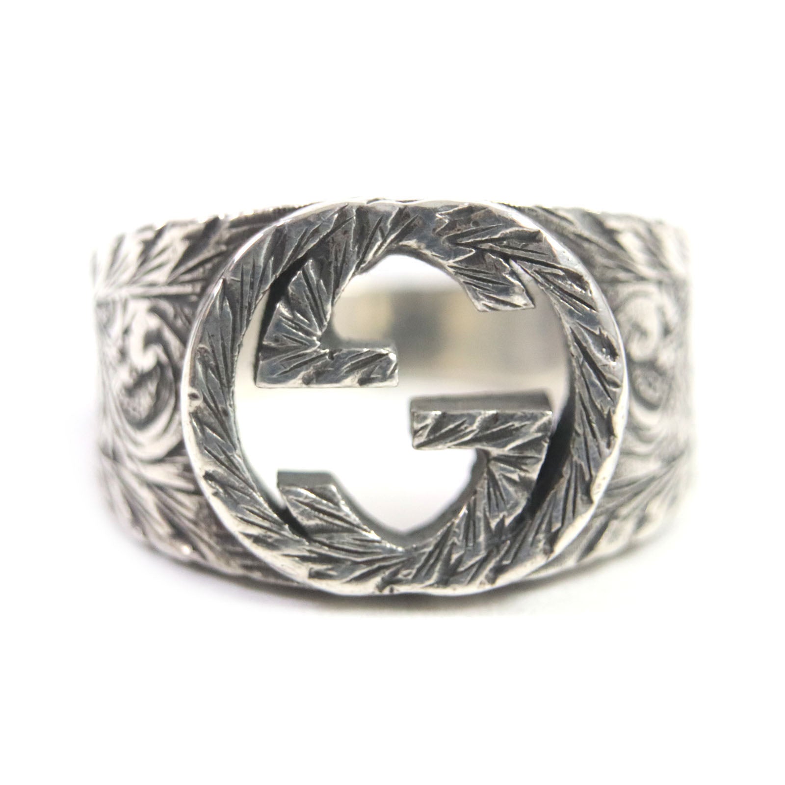 Gucci Silver Interlocking G Arabesque Ring