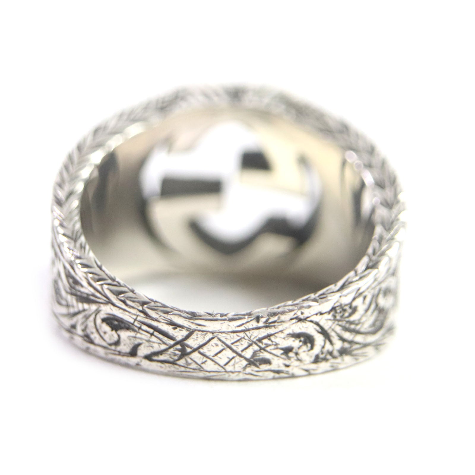 Gucci Silver Interlocking G Arabesque Ring