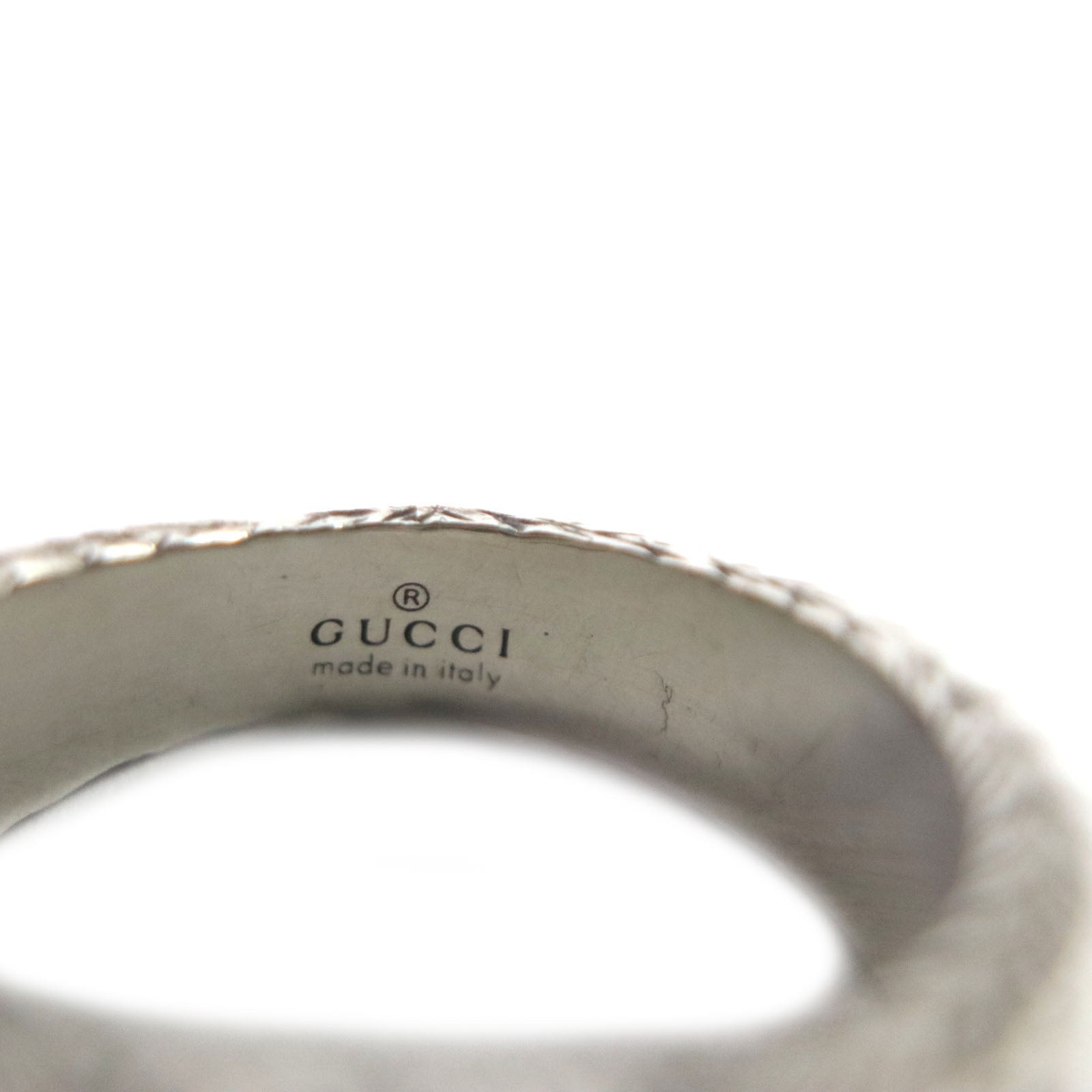 Gucci Silver Interlocking G Arabesque Ring