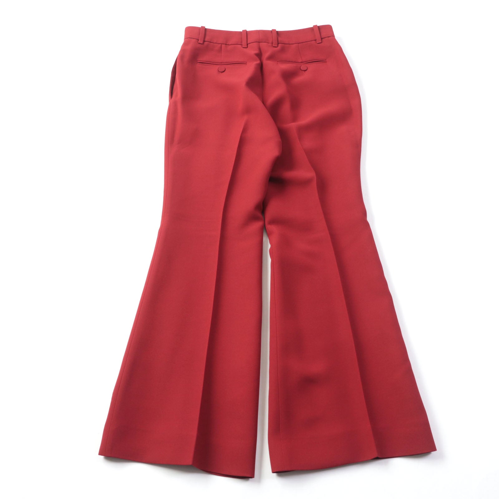 Gucci Silk Wool Flare Long Pants Red 40