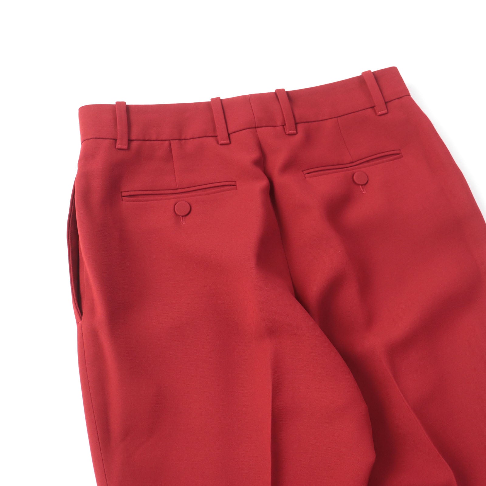 Gucci Silk Wool Flare Long Pants Red 40