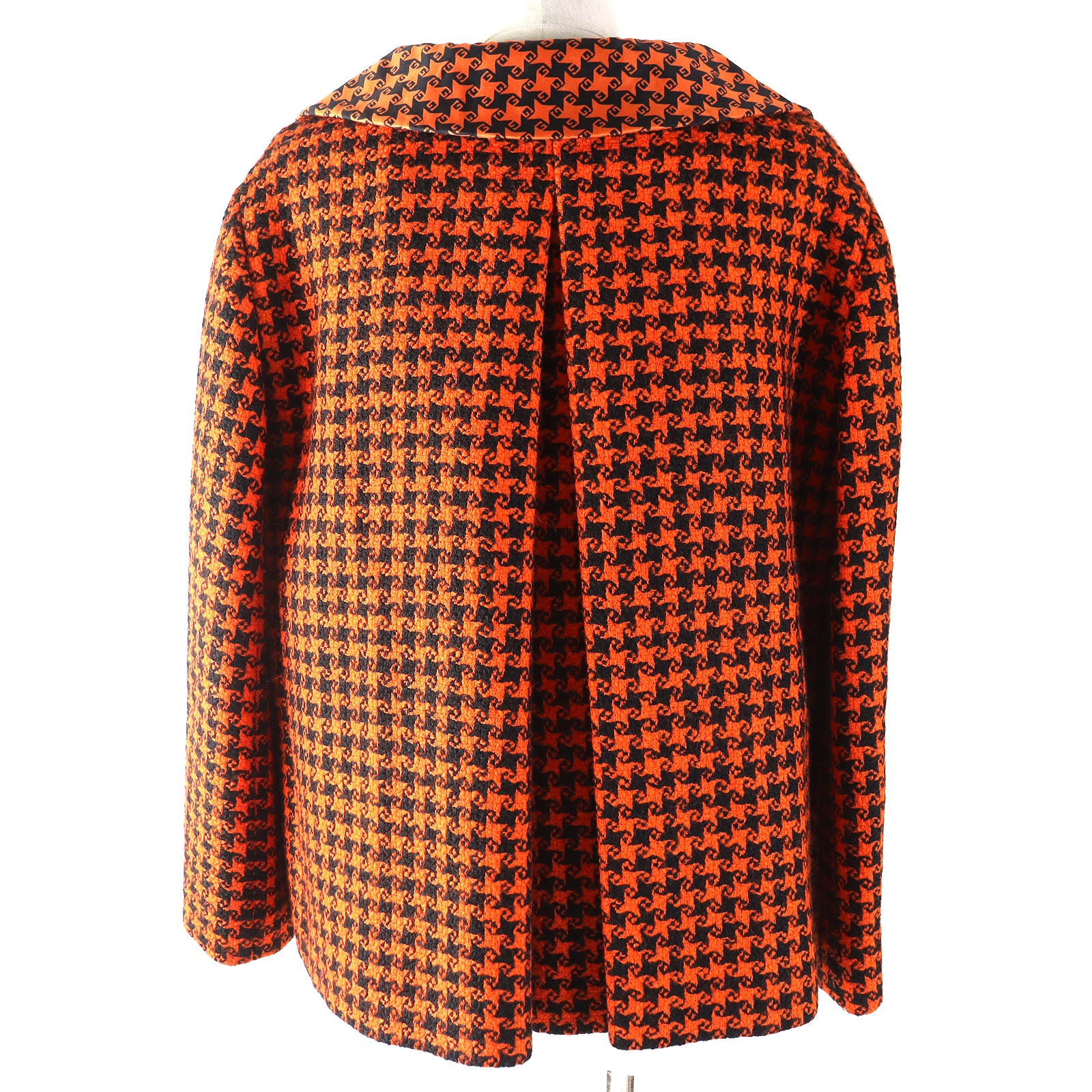 GUCCI Wool Nylon Silk Jacket Orange Black 42