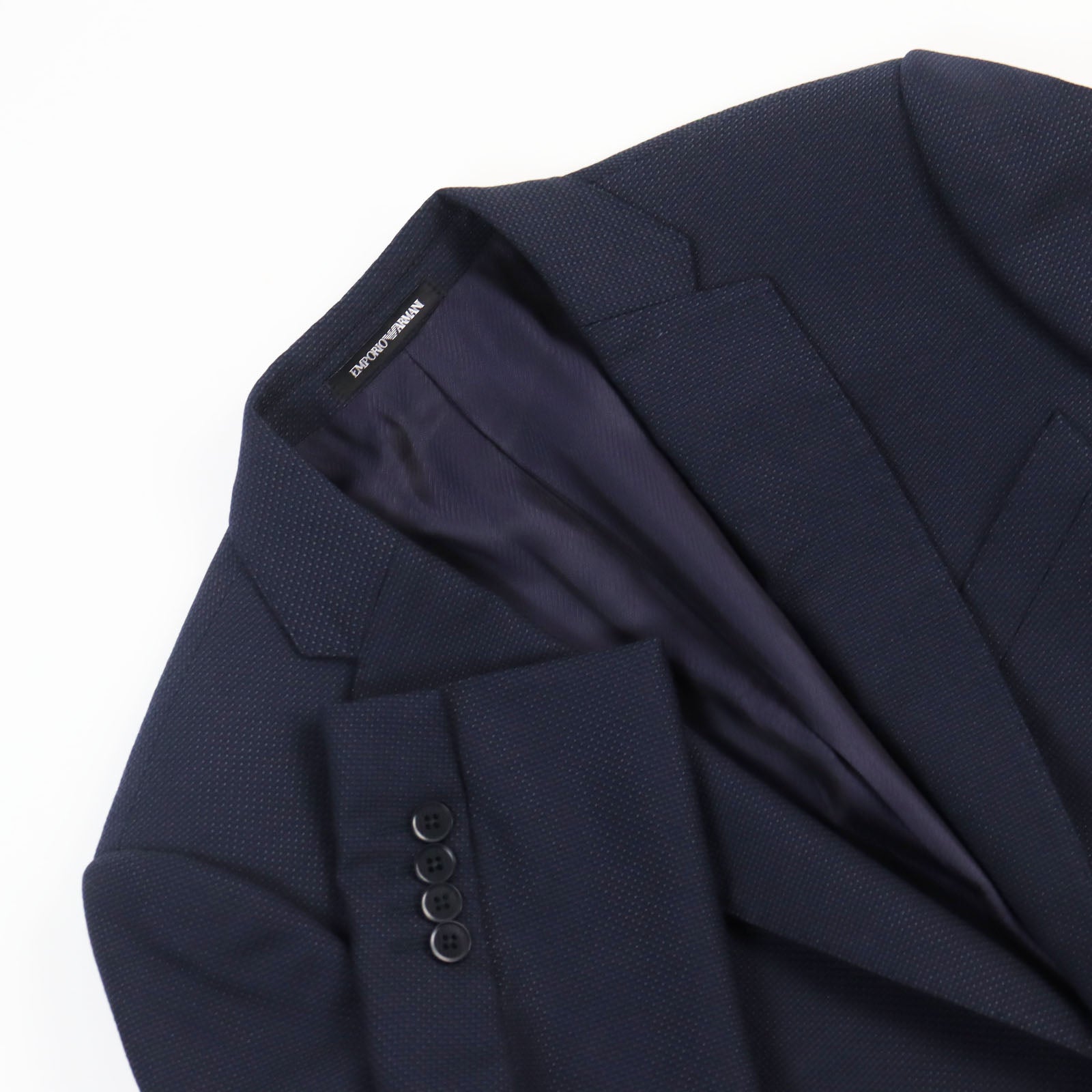 Emporio Armani Wool Silk Tailored Jacket Navy