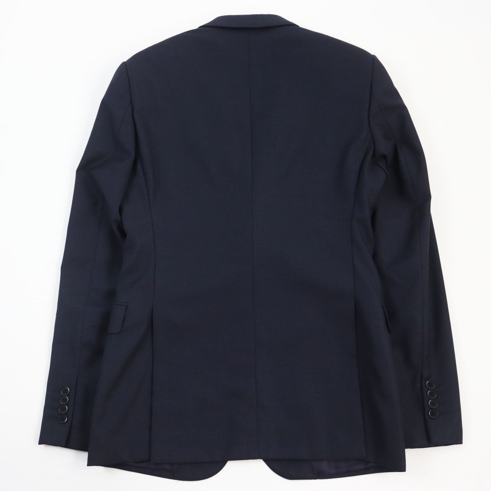 Emporio Armani Wool Silk Tailored Jacket Navy