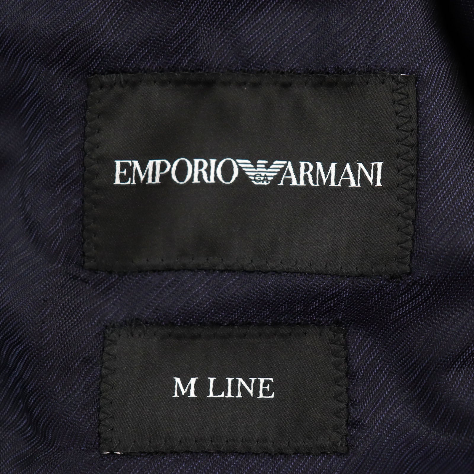 Emporio Armani Wool Silk Tailored Jacket Navy