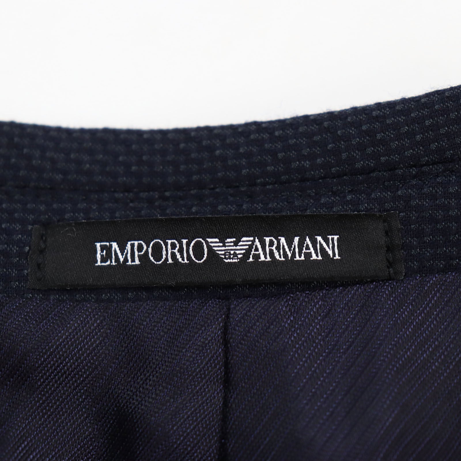 Emporio Armani Wool Silk Tailored Jacket Navy