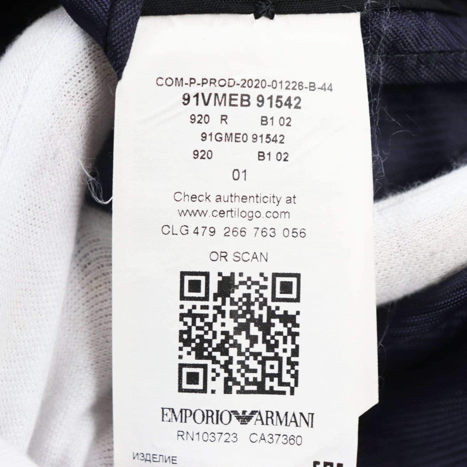 Emporio Armani Wool Silk Tailored Jacket Navy