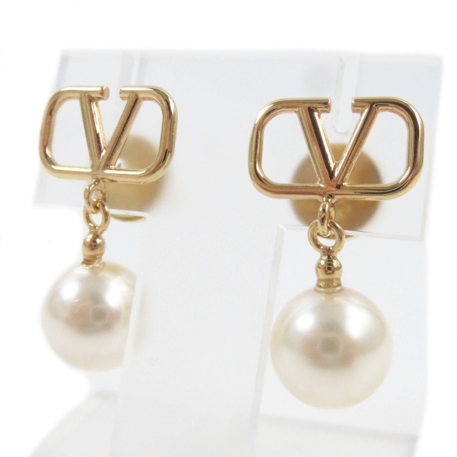 Valentino V Logo Pearl Earrings