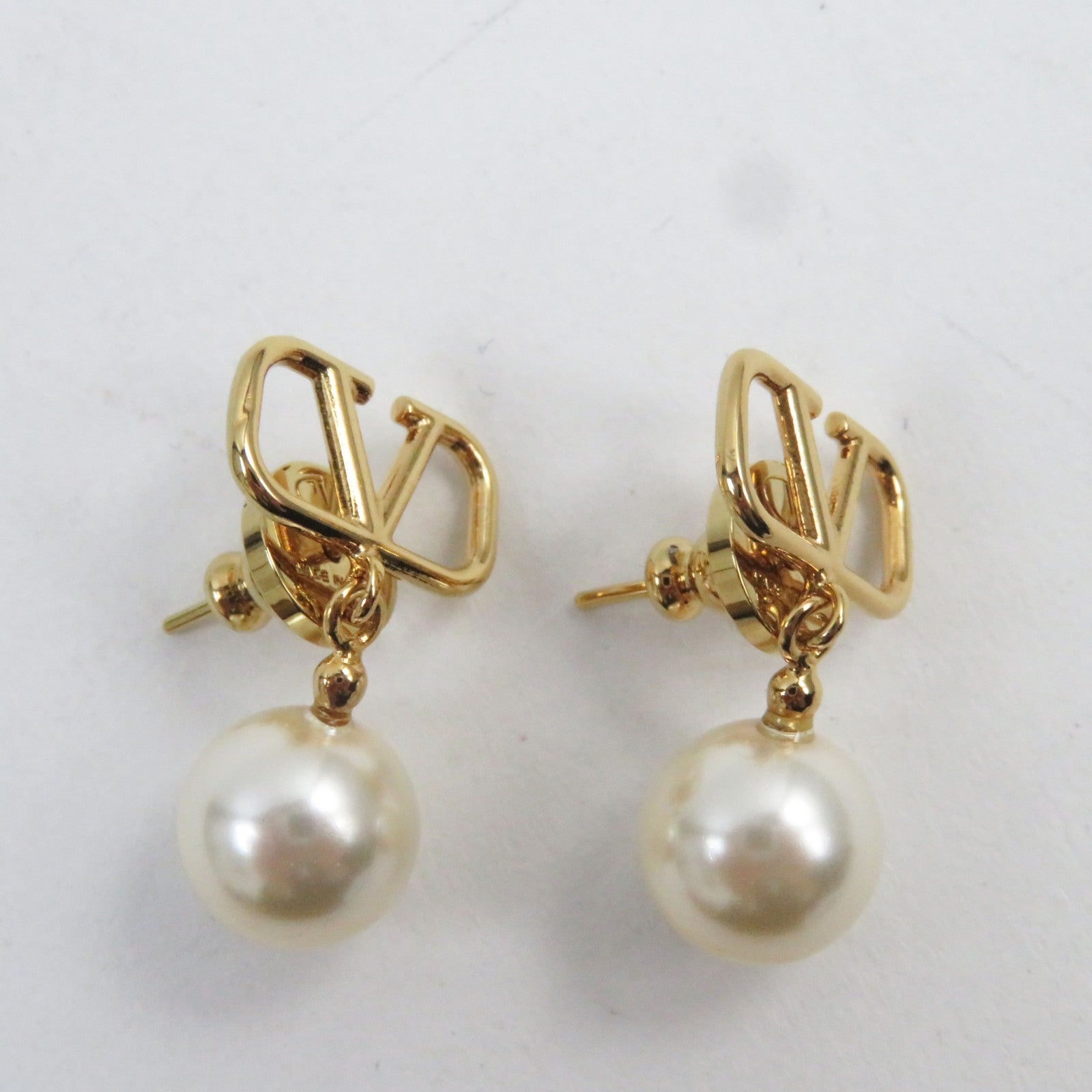 Valentino V Logo Pearl Earrings