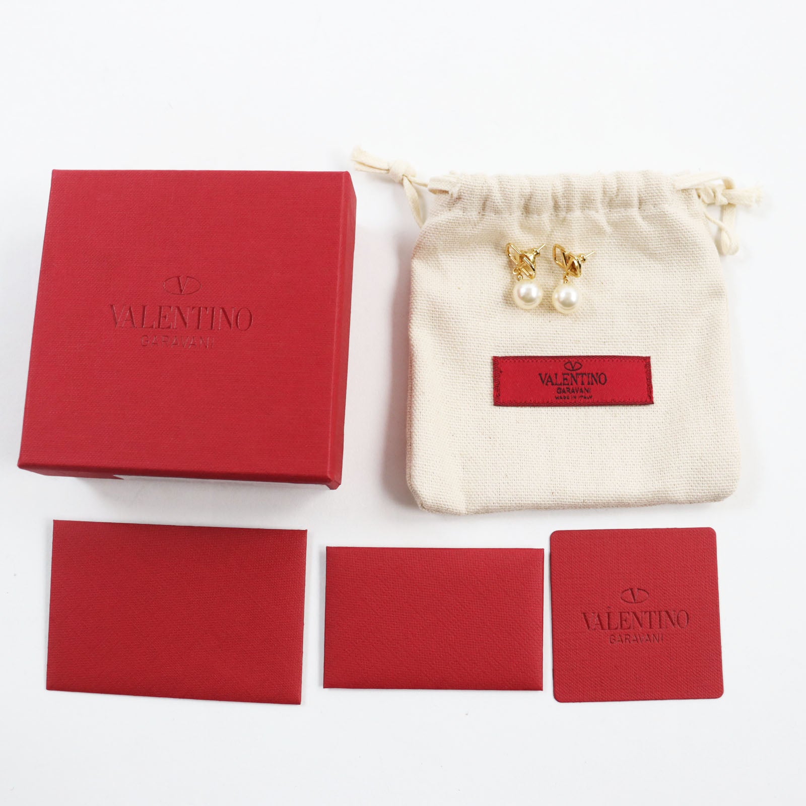 Valentino V Logo Pearl Earrings