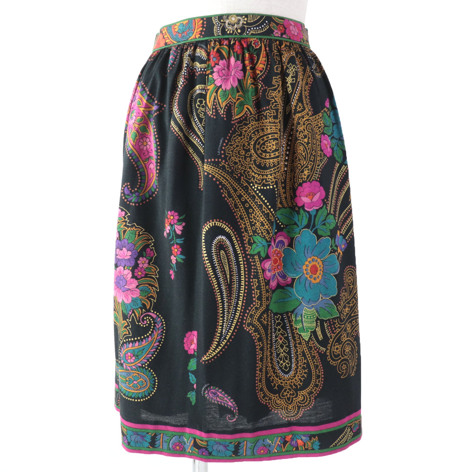 LEONARD FASHION Wool Silk Floral Paisley Skirt Set