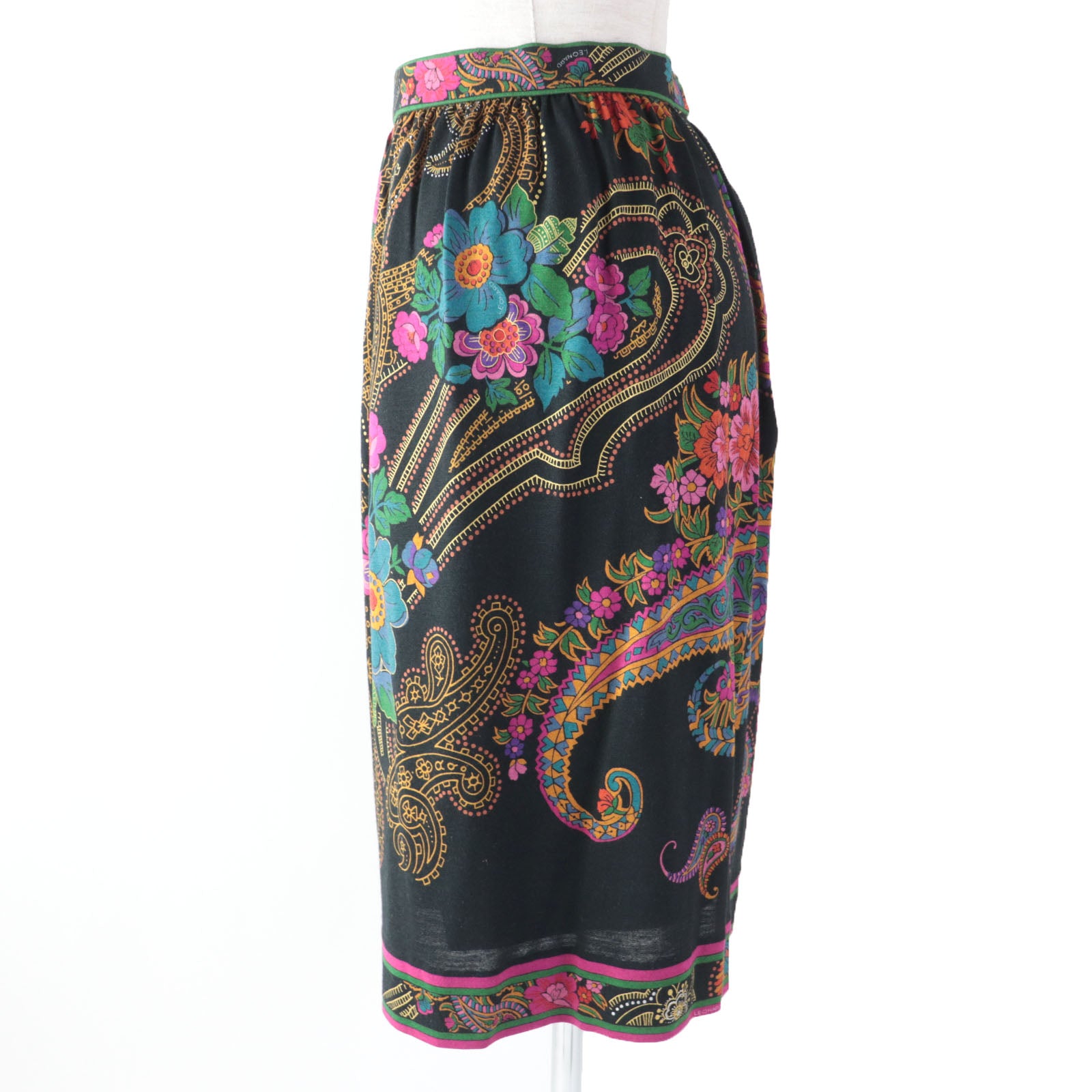 LEONARD FASHION Wool Silk Floral Paisley Skirt Set