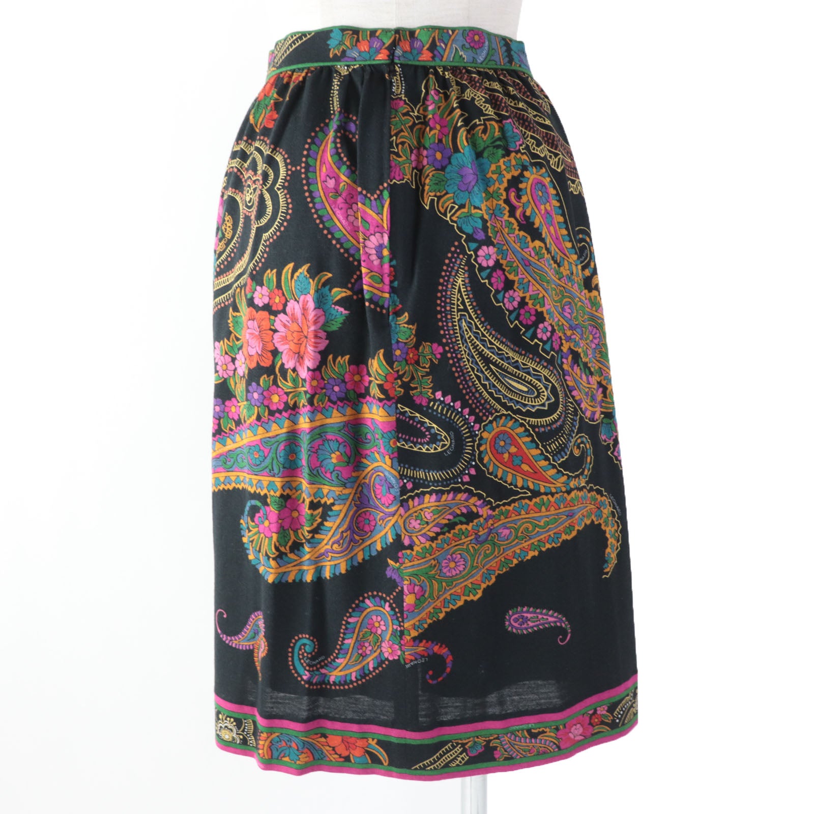 LEONARD FASHION Wool Silk Floral Paisley Skirt Set