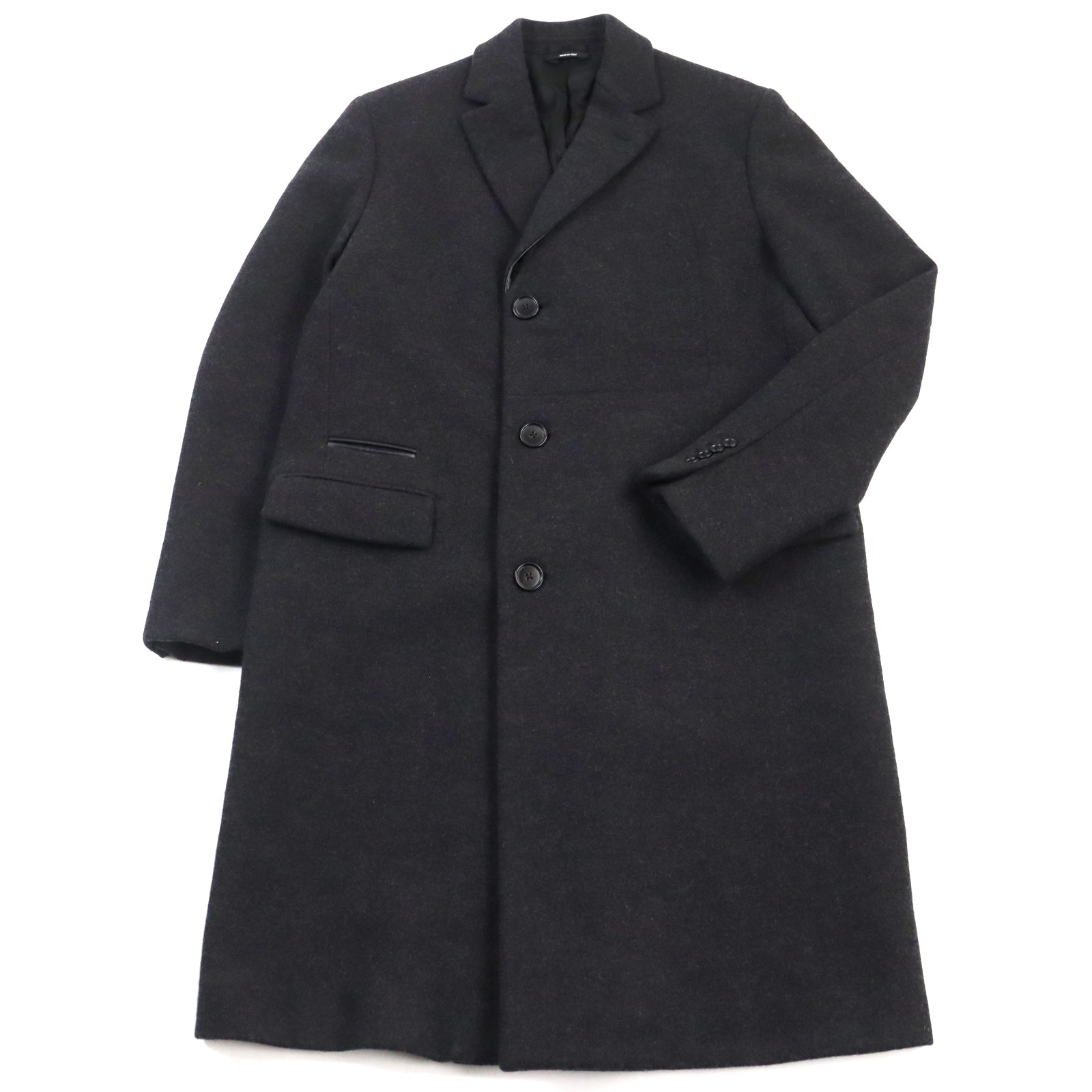 Hermes Wool Cupra Long Coat with Leather Collar