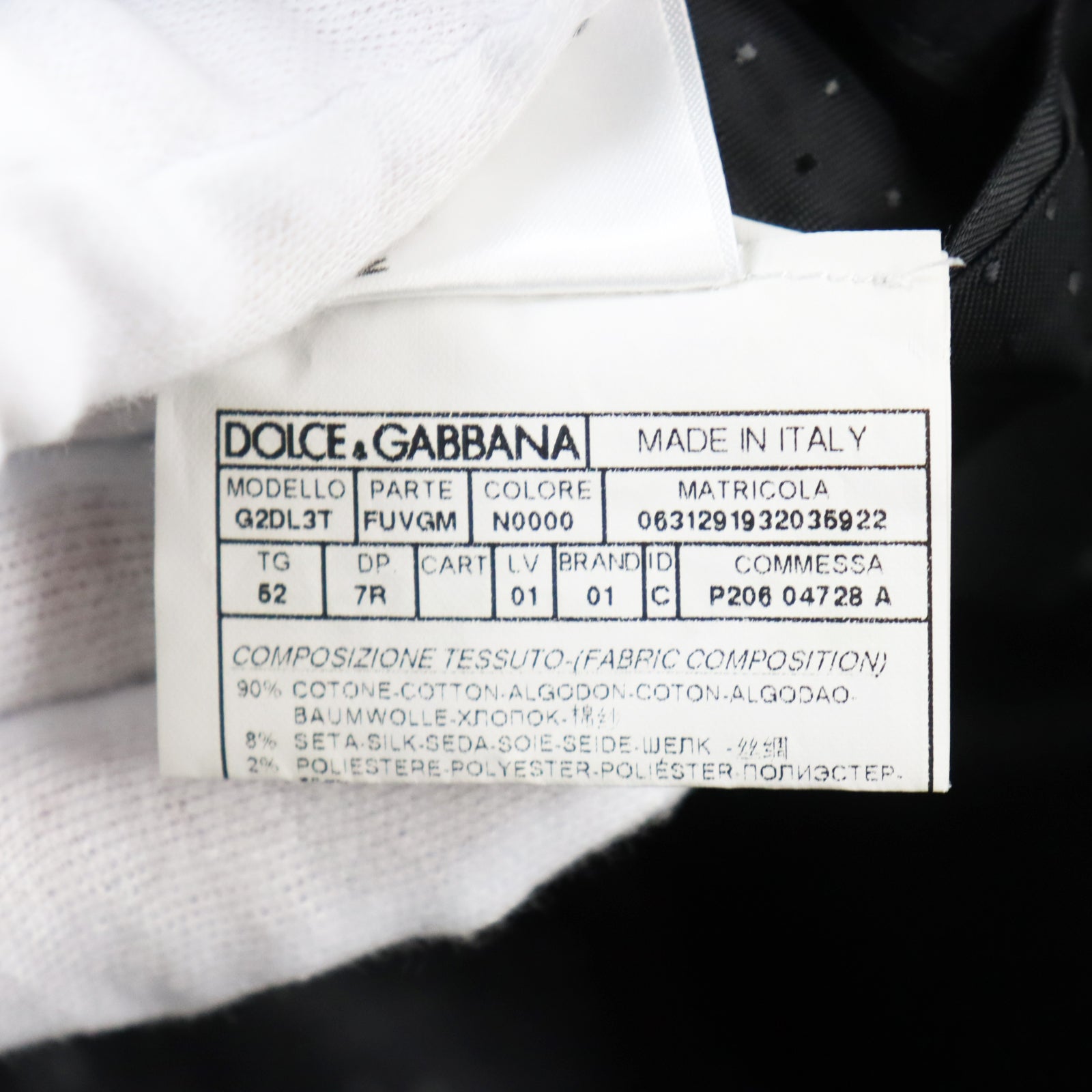 Dolce & Gabbana Cotton Silk Tailored Jacket Black