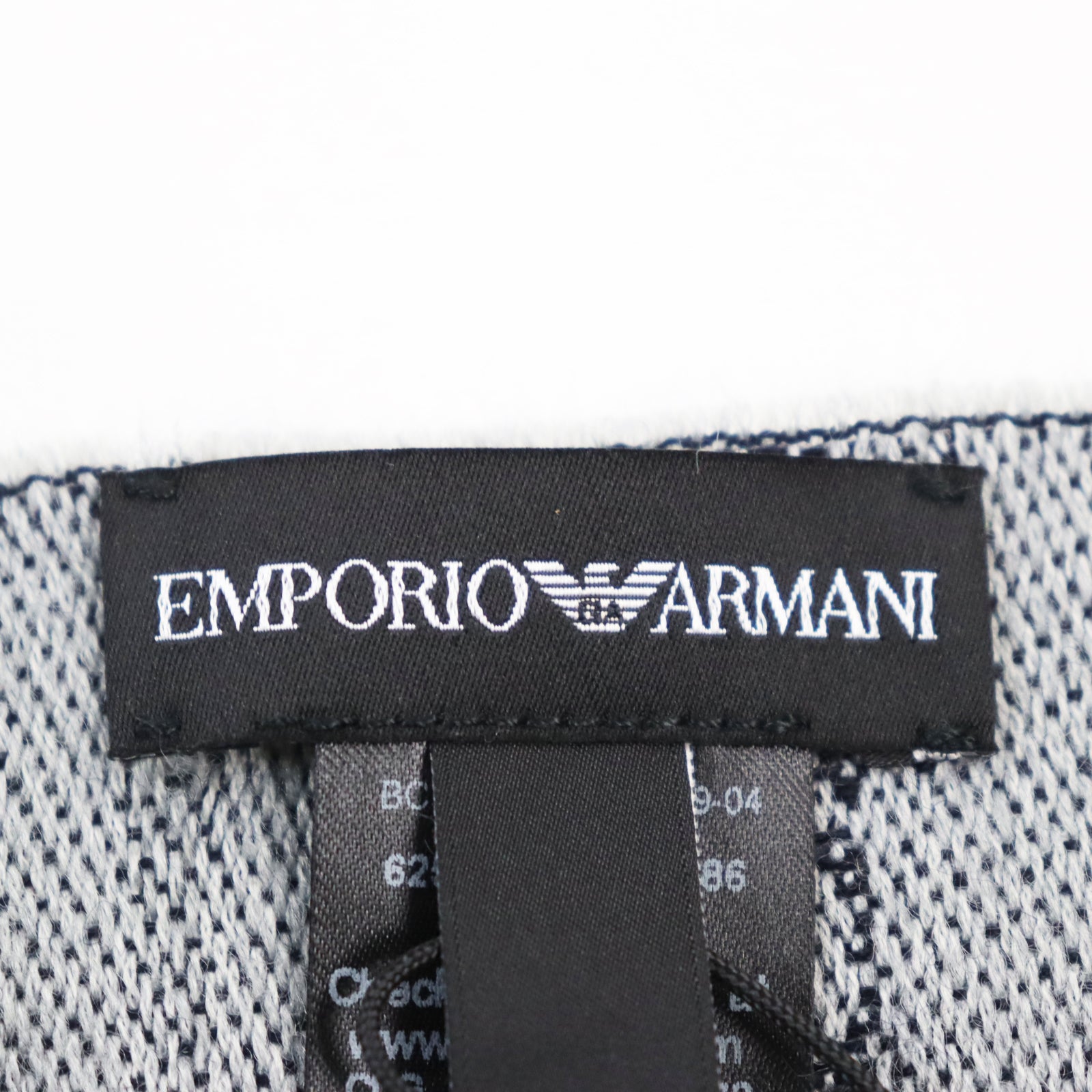 Emporio Armani Wool Poly Logo Scarf Gray