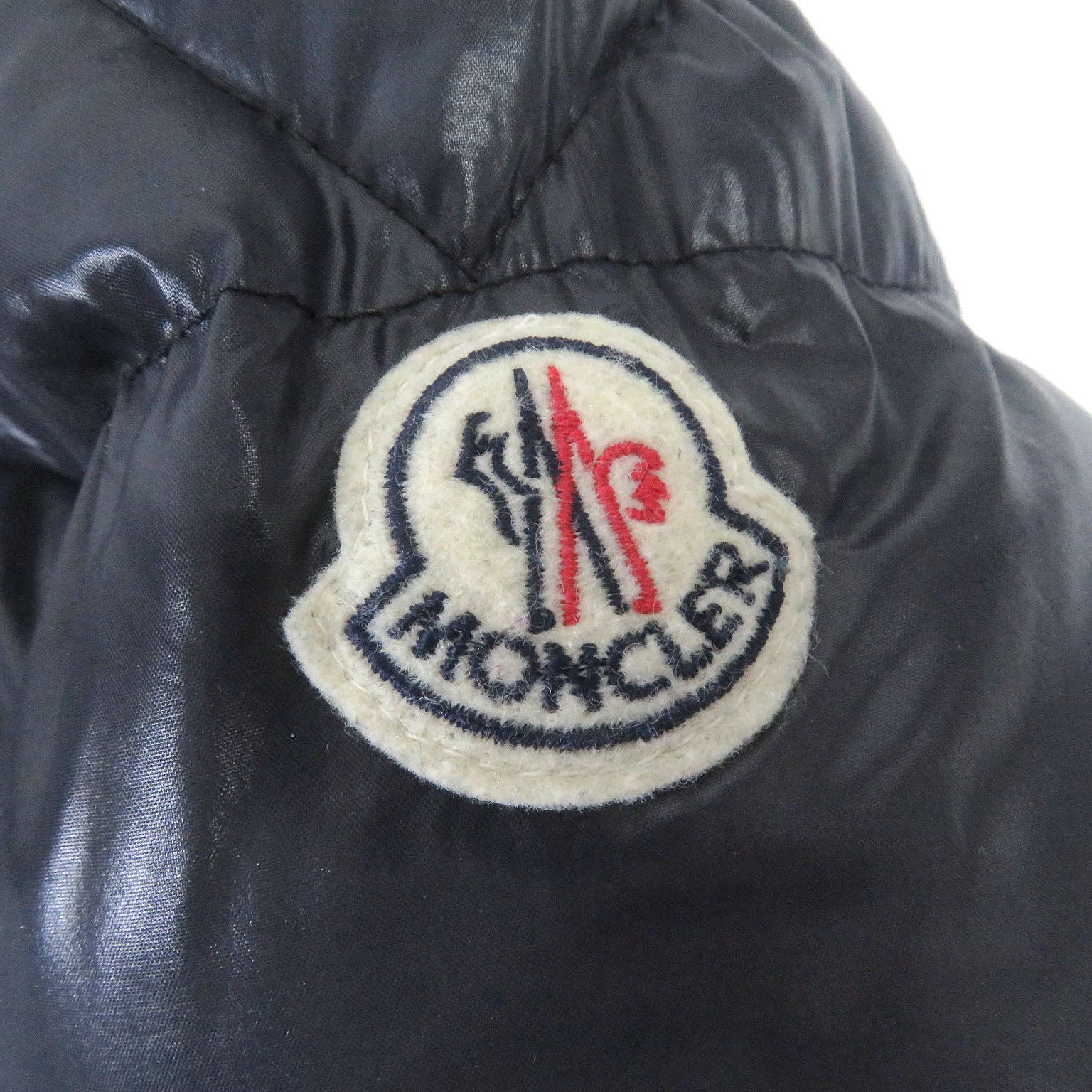 Moncler Blier Nylon Down Jacket with Logo Patch