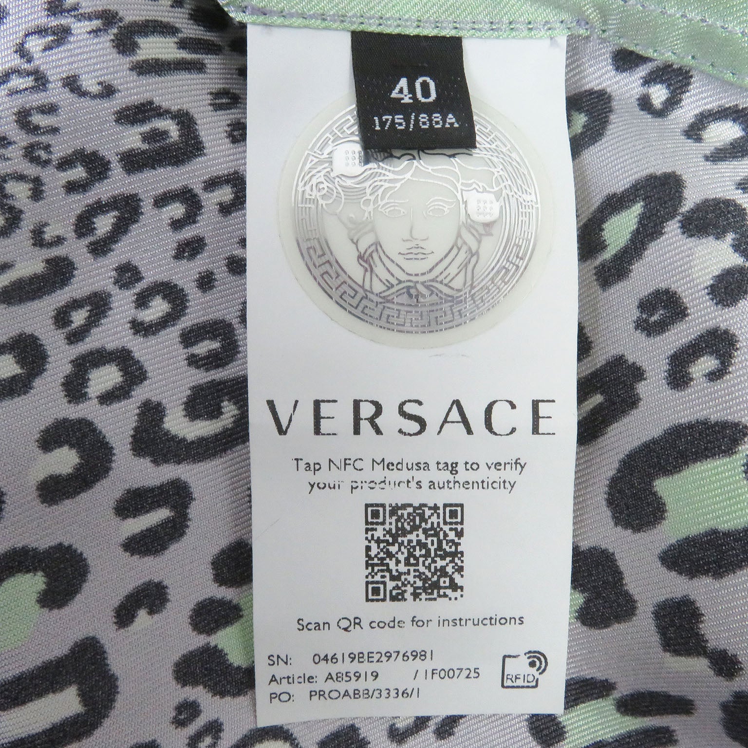 Versace Silk Baroque Medusa Leopard Shirt