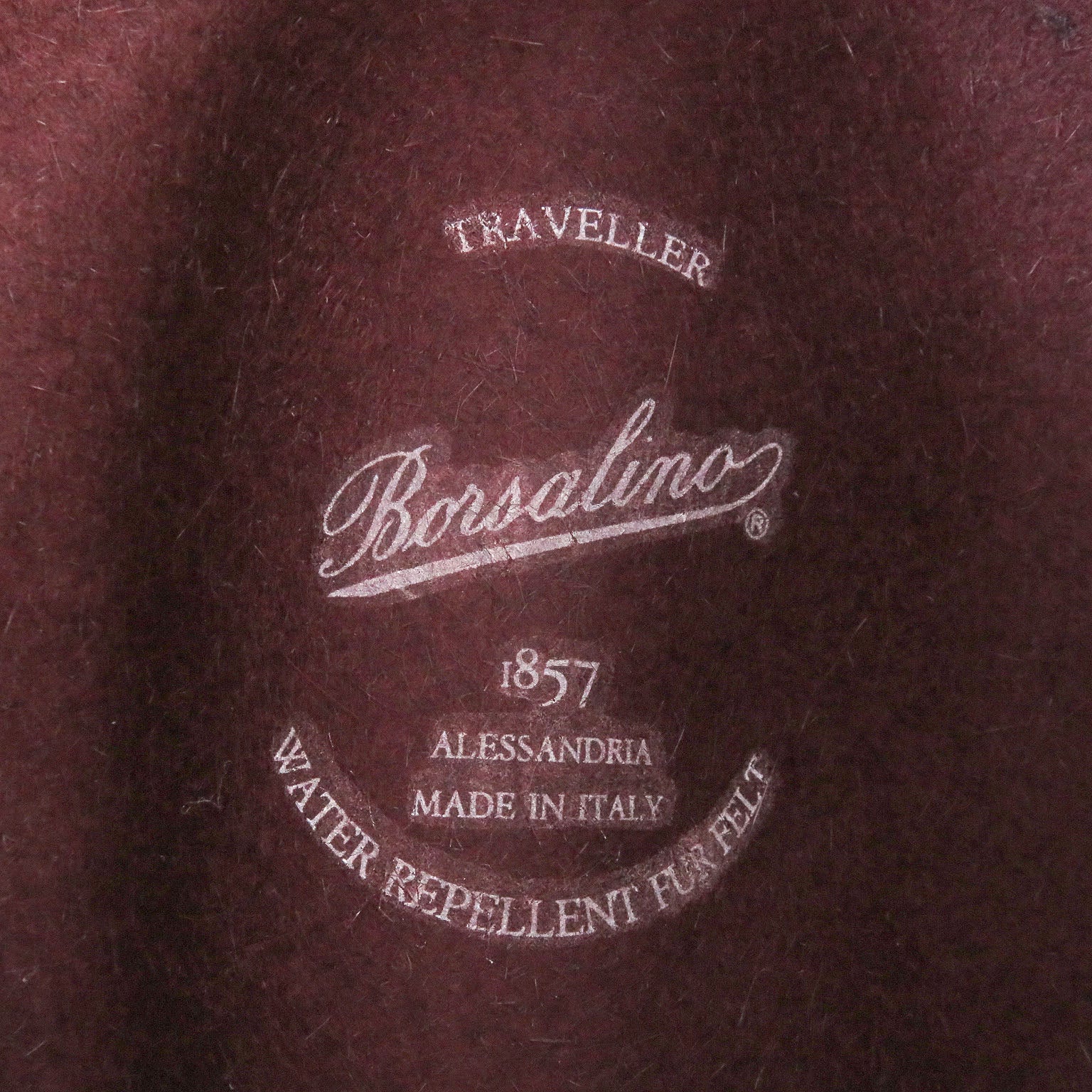 Borsalino Rabbit Felt Fedora Hat Bordeaux