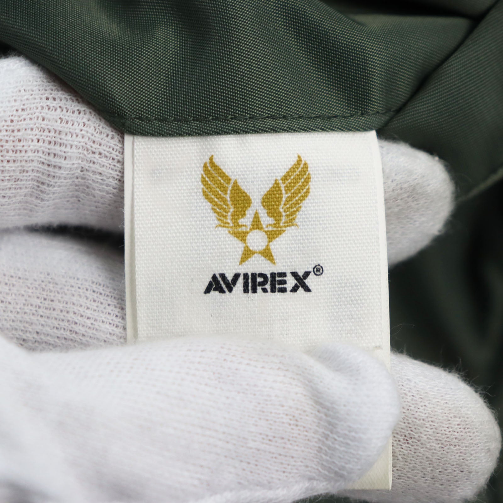 AVIREX Nylon Padded Flight Jacket MA-1 Khaki S