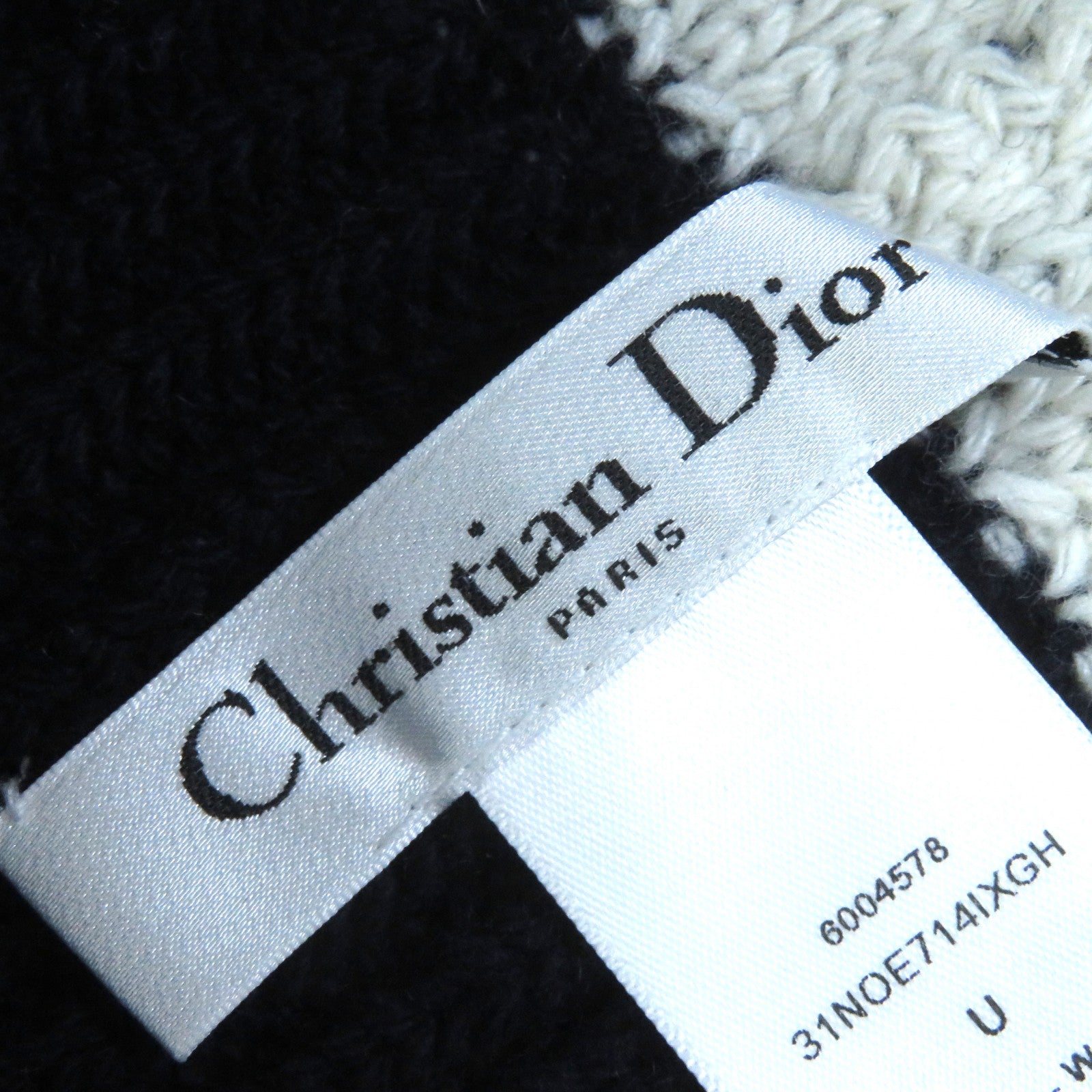 Dior Wool Cashmere Blend Knit Hat Navy