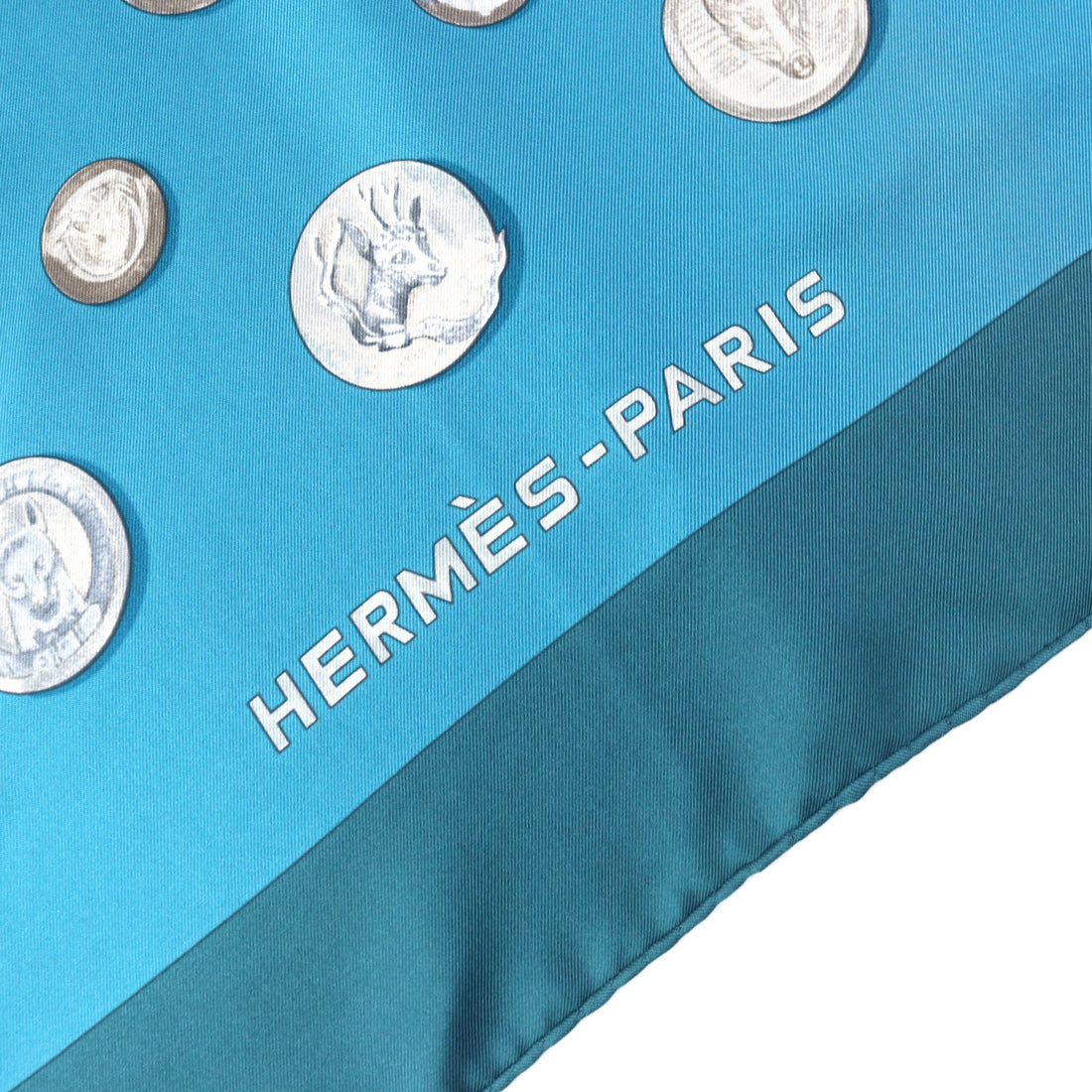 HERMES Calle 90 Silk Scarf Blue Women