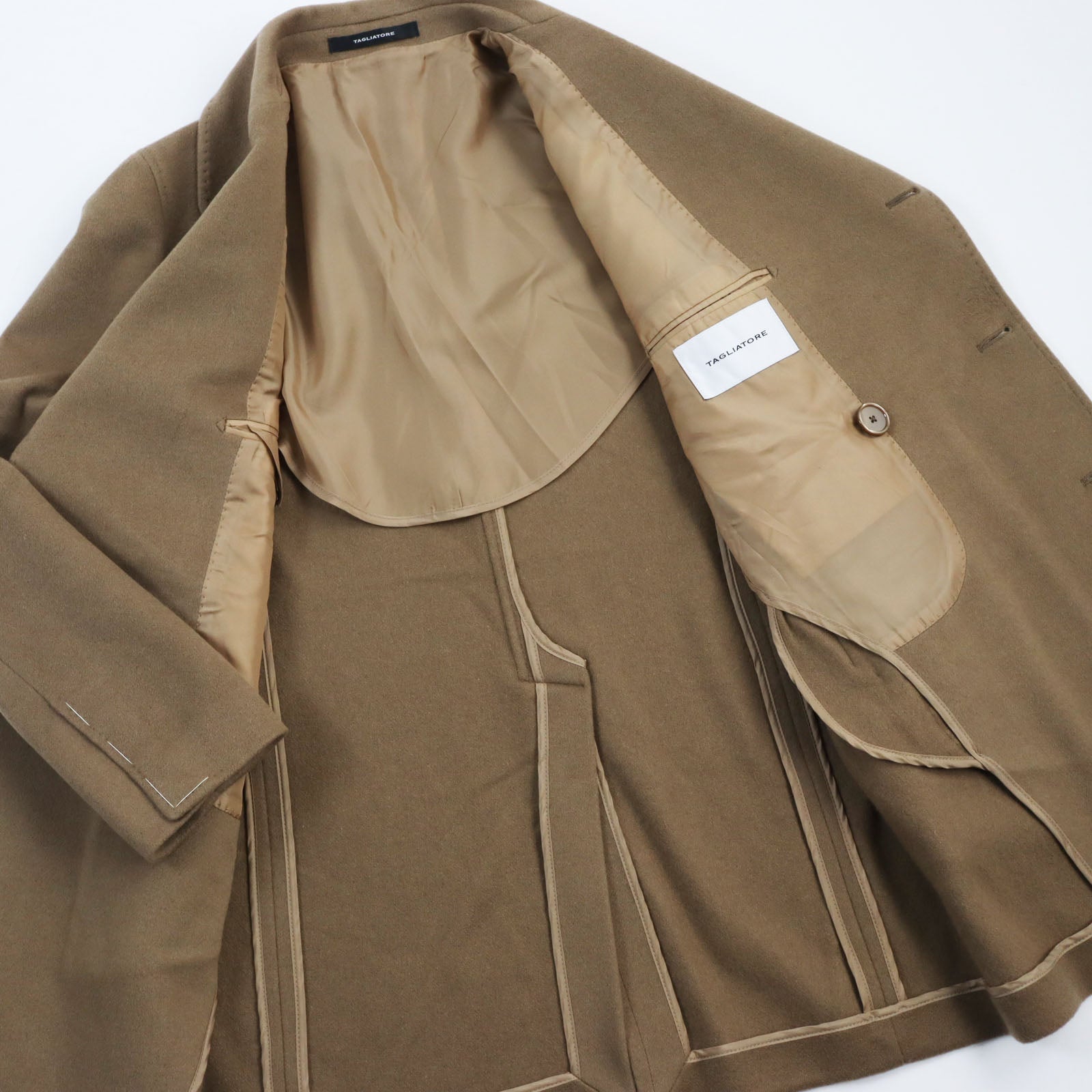 TAGLIATORE Cashmere Double Breasted Pea Coat Camel