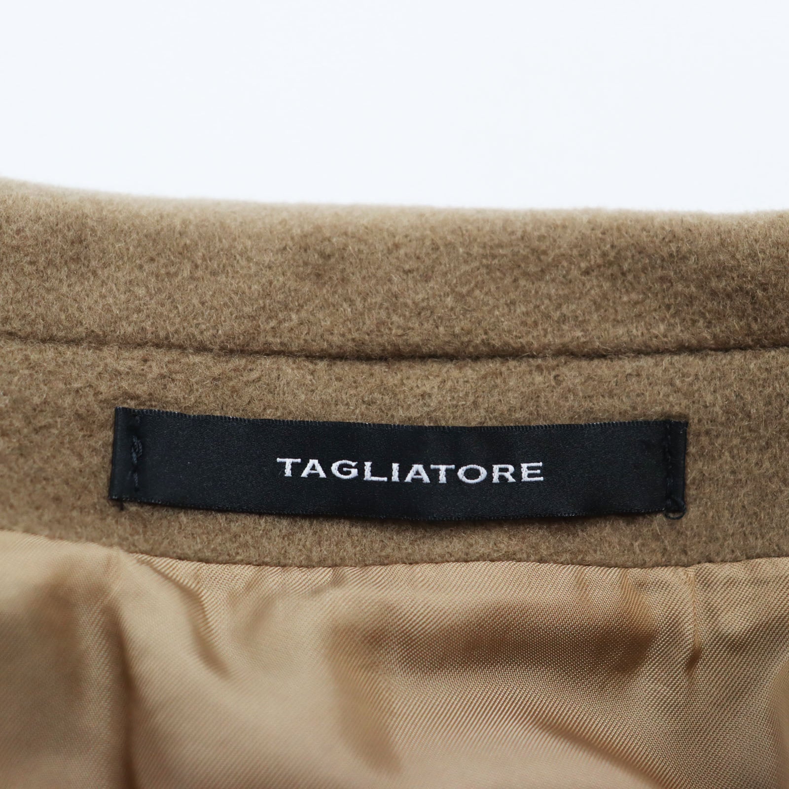 TAGLIATORE Cashmere Double Breasted Pea Coat Camel