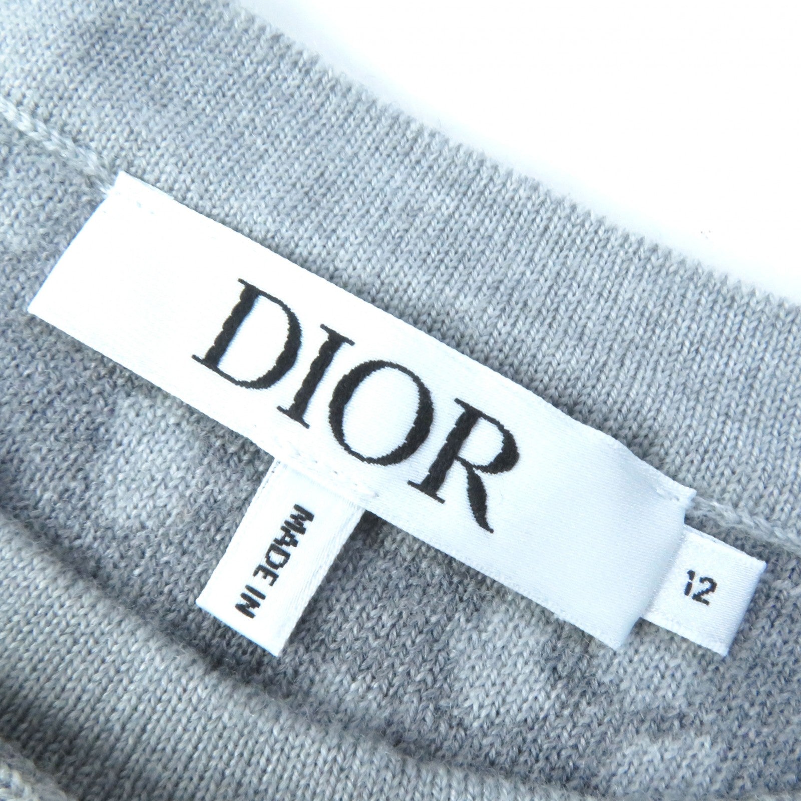 Dior Wool Leopard Logo Knit Dress Gray