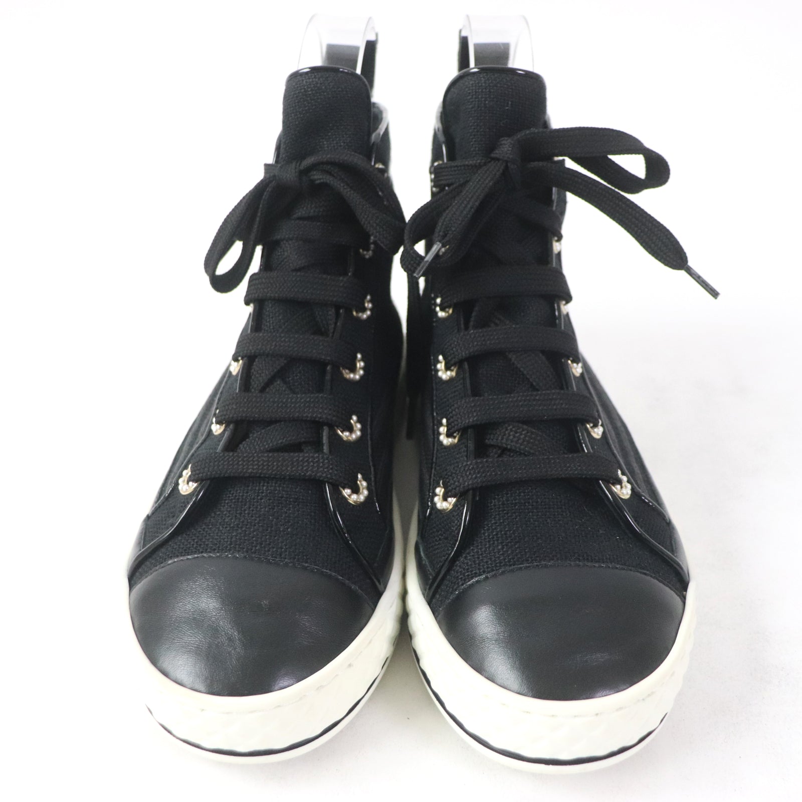 Chanel COCO Mark Canvas Sneakers Black 35