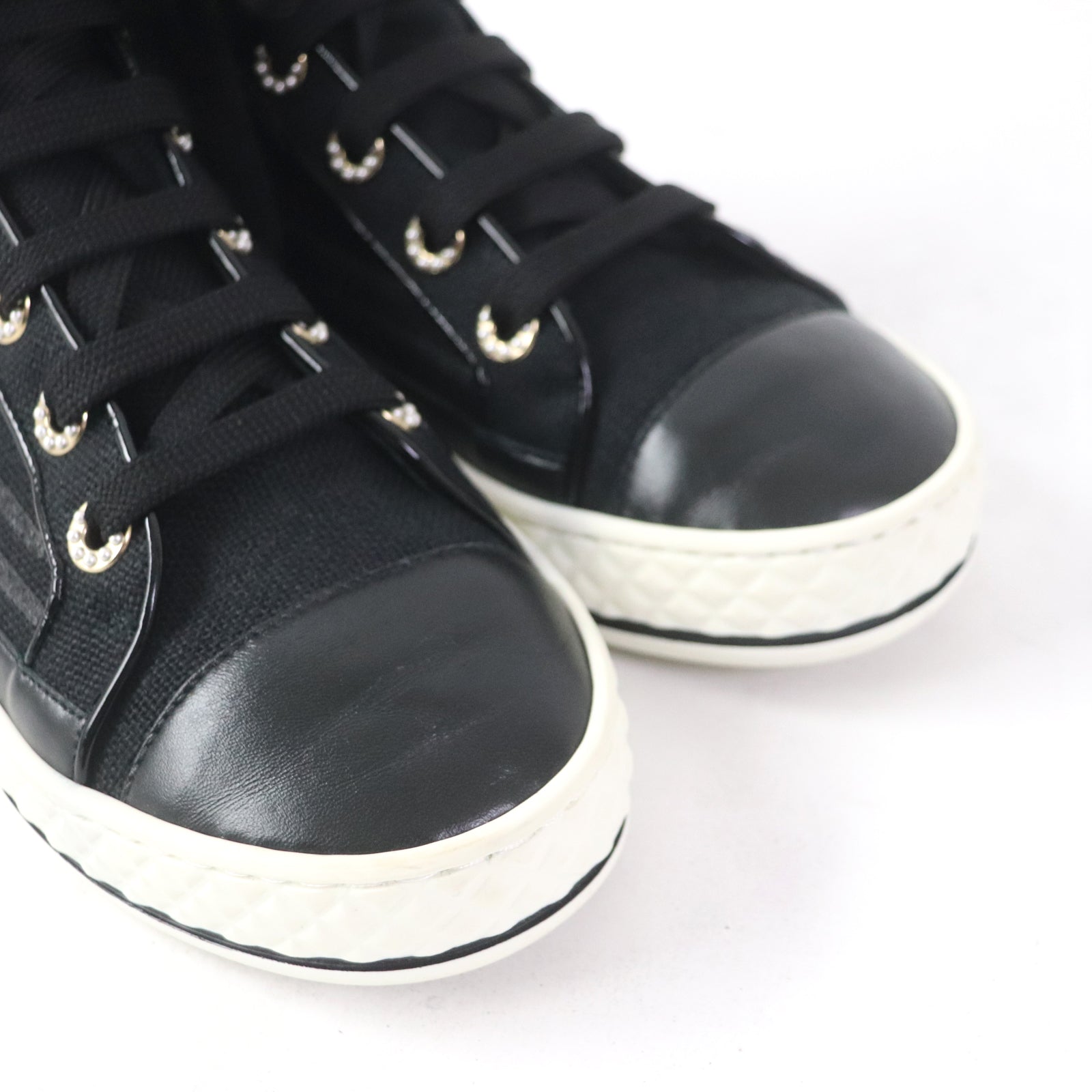 Chanel COCO Mark Canvas Sneakers Black 35